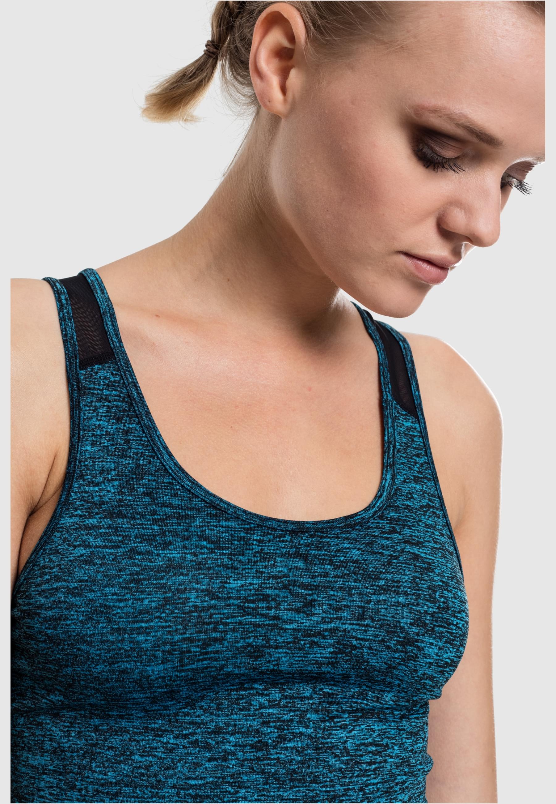 URBAN CLASSICS Muskelshirt »Urban Classics Damen Ladies Active Melange Trainings Top«, (1 tlg.)