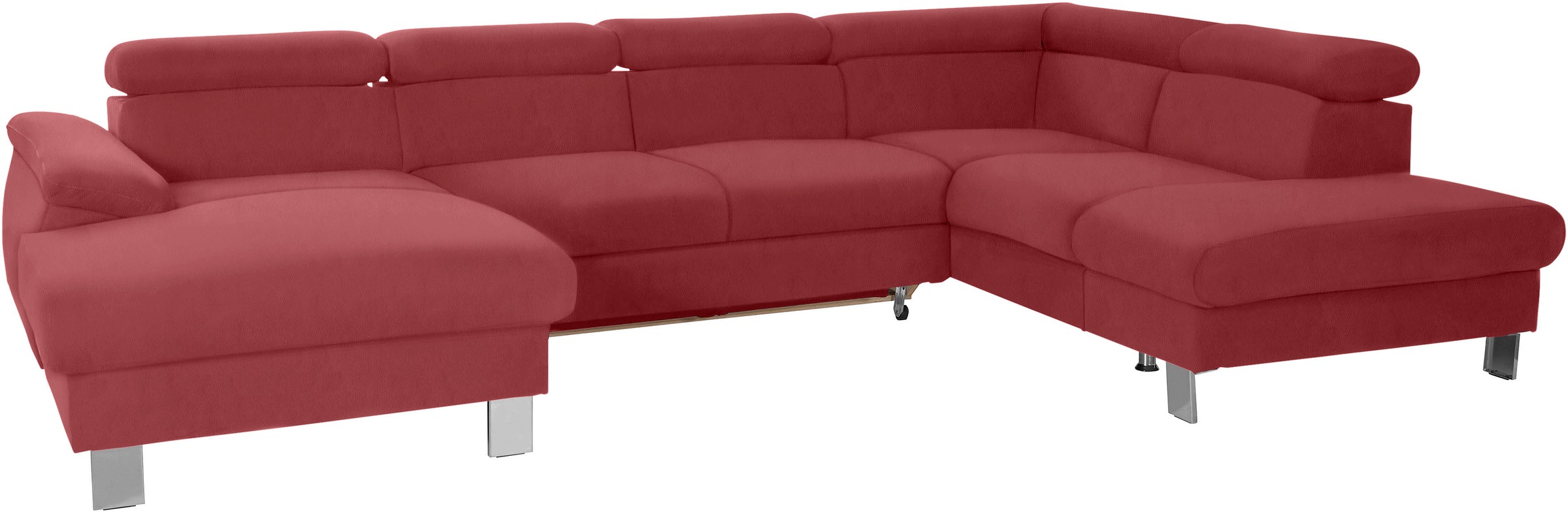 COTTA Wohnlandschaft »Komaris U-Form, B: 320 cm«, mit Kopfteilverstellung, optional Bettfunktion, Bettkasten & Licht