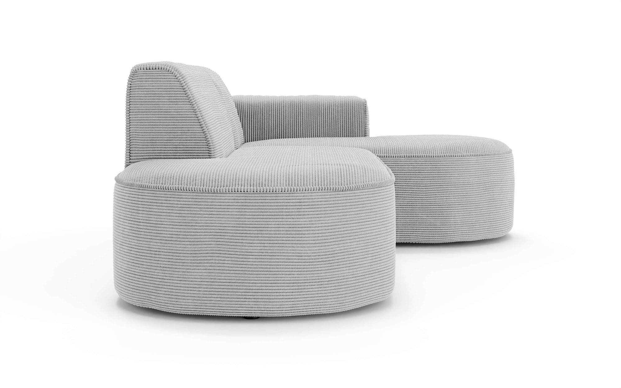 OTTO home Ecksofa »ADELLA Design-Sofa mit Recamiere rechts/links, 248/159/76 cm«, L-Form mit Wellenunterfederung, runde Form, auch in Cord