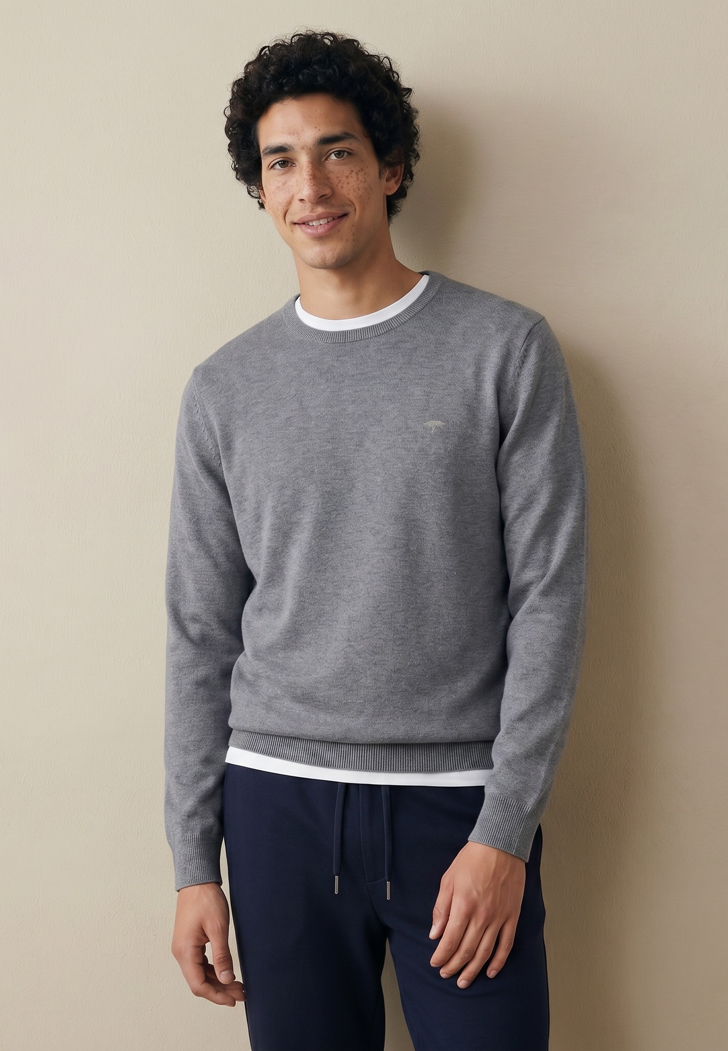 FYNCH-HATTON Strickpullover "FYNCH-HATTON Langarmpullover" mit Logostickerei