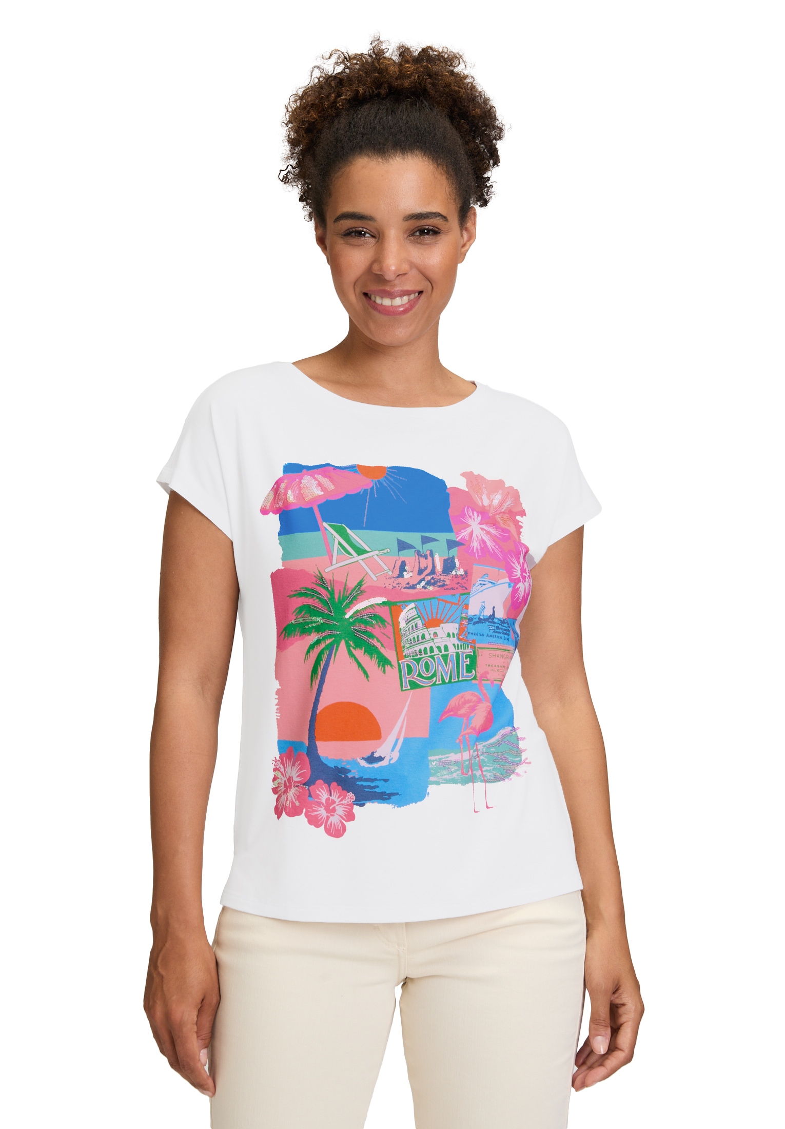 Betty Barclay Kurzarmshirt "Damen Basic Shirt mit Aufdruck", 1 Stk. Paillet günstig online kaufen