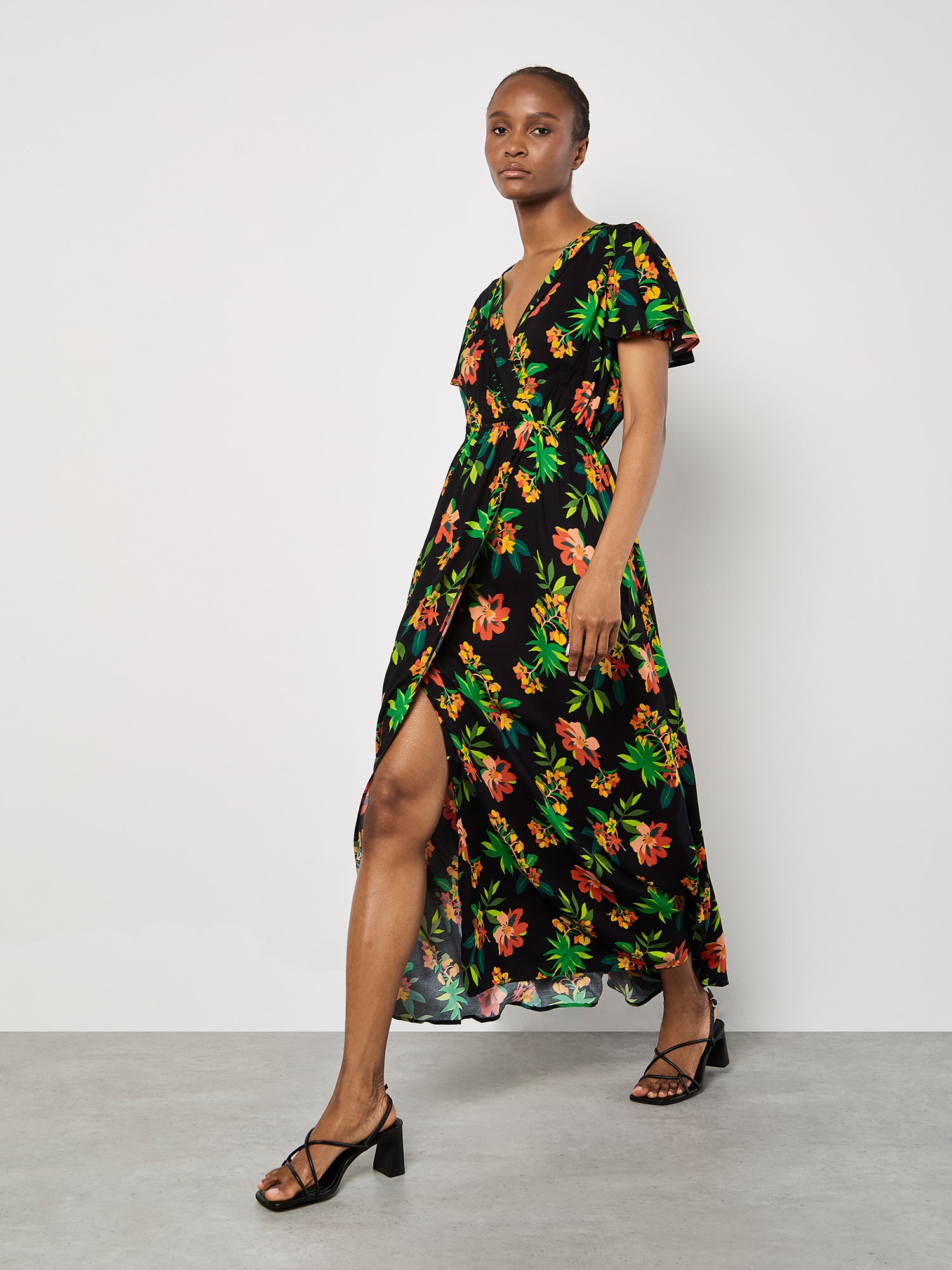 Apricot Maxikleid »Tropisches Maxikleid« in Wickeloptik
