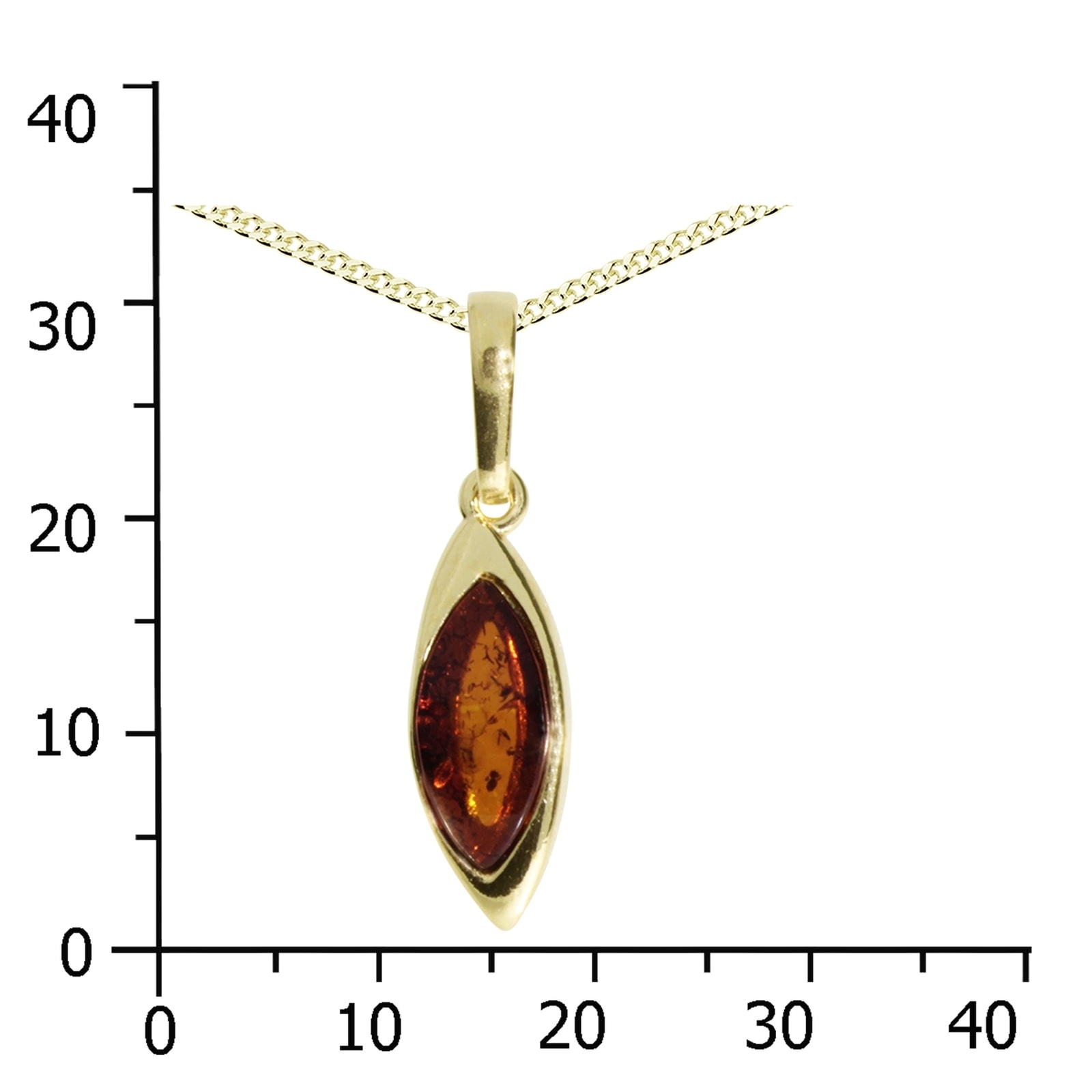 OSTSEE-SCHMUCK Kette mit Anhänger »- Tonje - Silber 925/000, vergoldet - Bernstein«