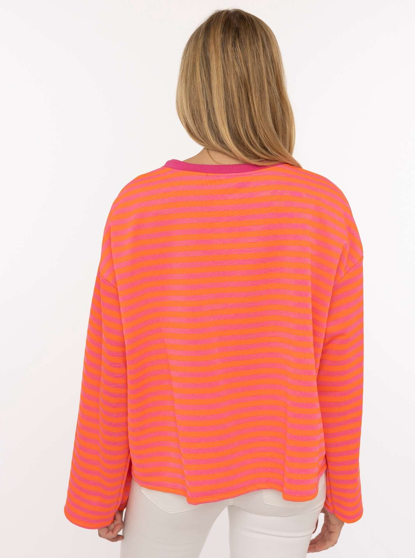 Zwillingsherz Sweatshirt »"Perfectly Imperfect"«, oversize, Streifenmuster, Patch, weite Ärmel, Rundhals
