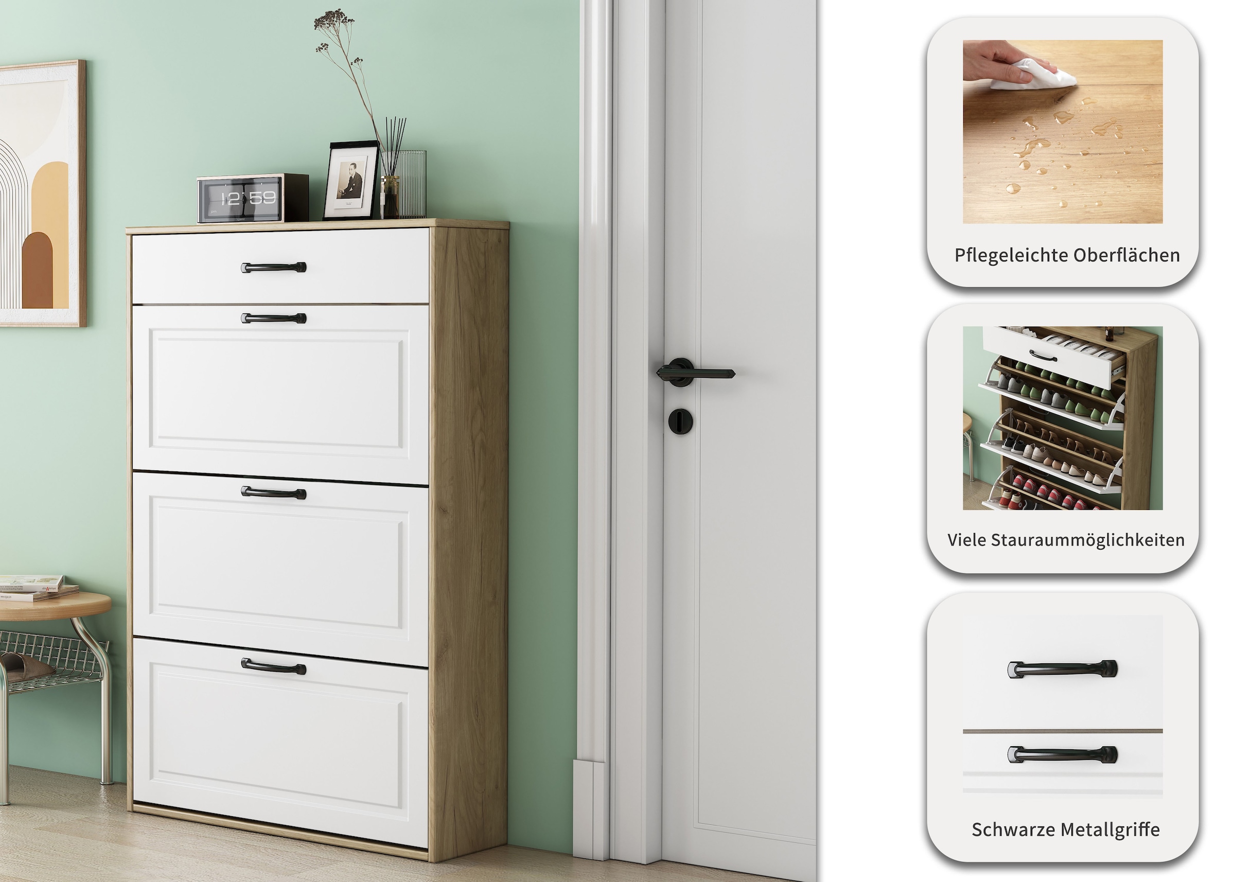 OTTO home Schuhschrank »Aridas« matte Front, pflegeleichte Oberfläche, Breite 80 cm