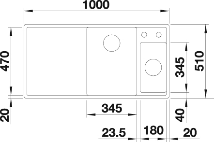 Blanco Granitspüle »AXIA III 6 S« inkl. Esche-Compound-Brückenschneidbrett, Multifunktionsschale