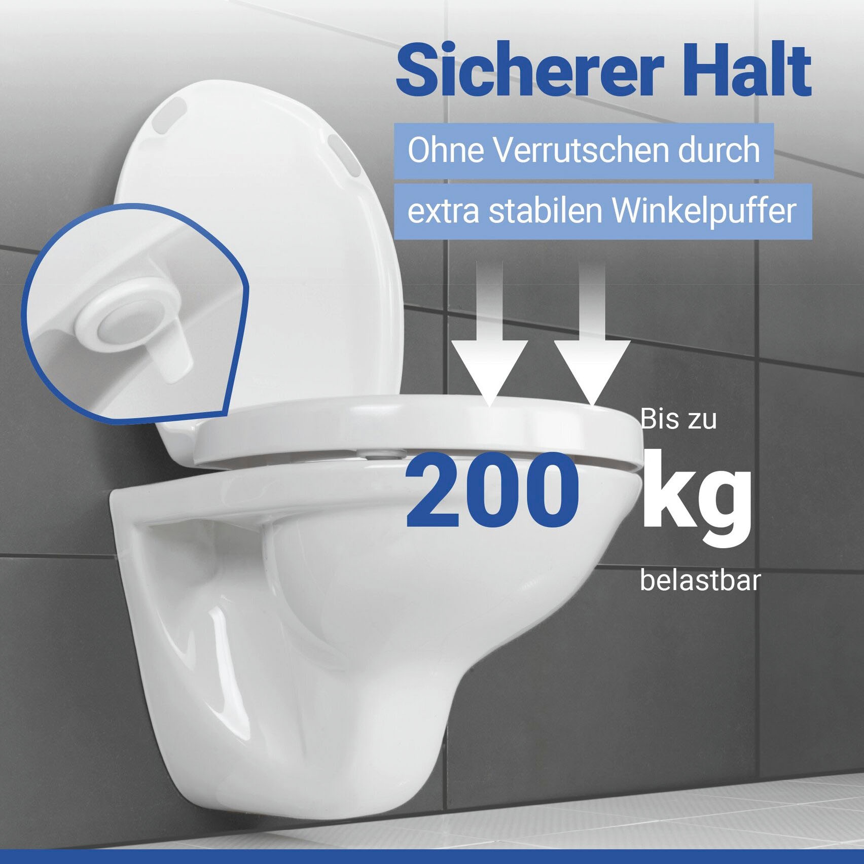 WENKO WC-Sitz »Secura Comfort« mit Sitzflächenerhöhung und Absenkautomatik