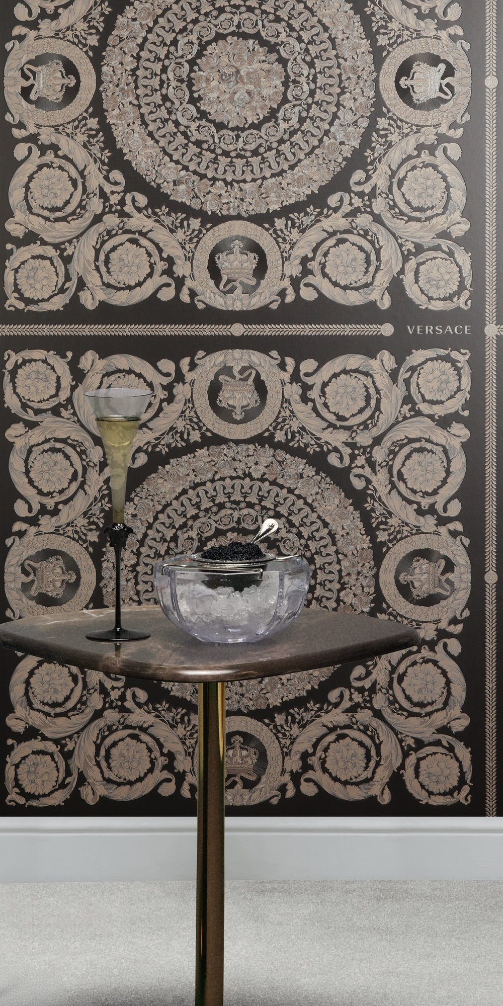 Versace Vliestapete "Versace 6 Heritage –" 3D-Optik Barock Motiv geprägt Opulentes Medaillon-Design mit Glanz & fein strukturierter Oberfläche