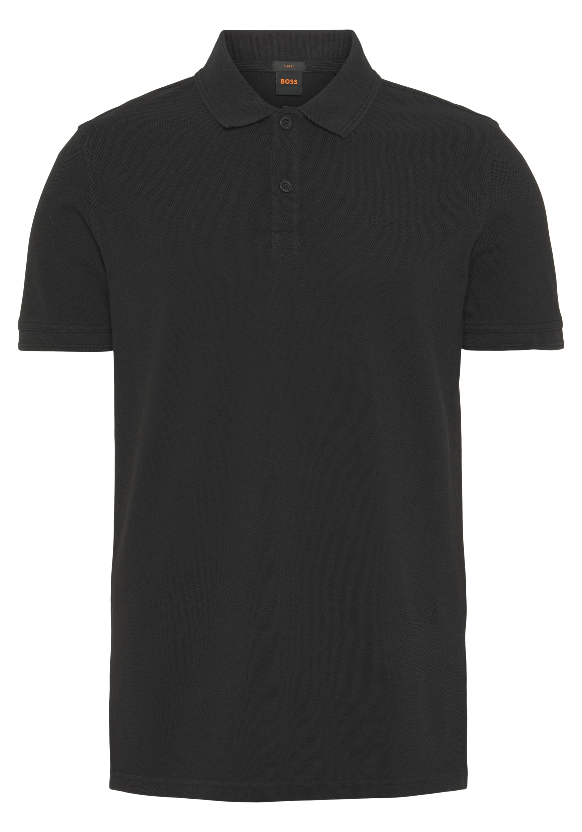 Black Friday BOSS dezentem | mit Brust BAUR Poloshirt 10203439 »Prime Logoschriftzug 01«, ORANGE auf der