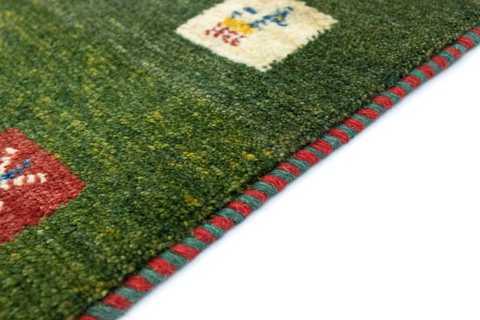 morgenland Wollteppich »Gabbeh Teppich handgeknüpft grün«, kaufen | BAUR rechteckig, handgeknüpft