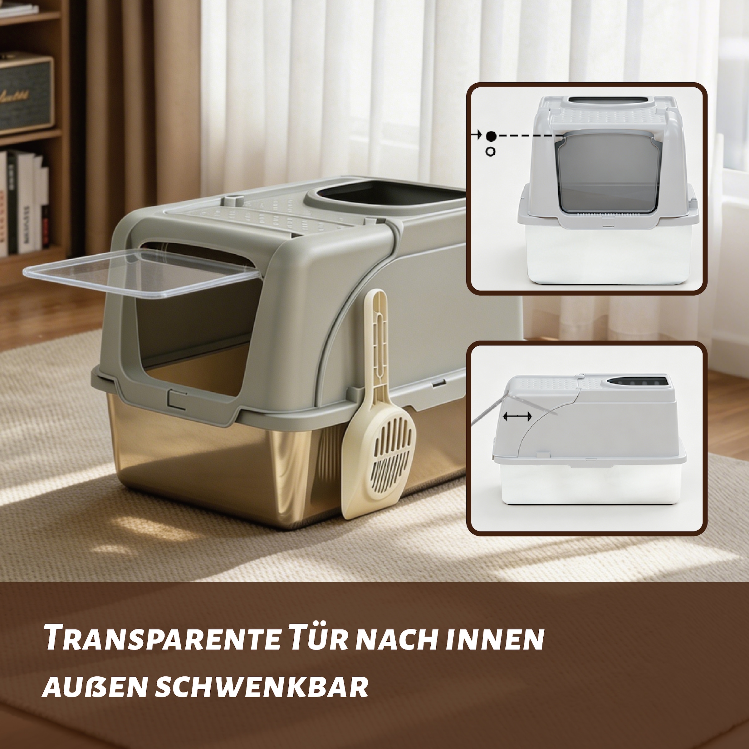 OTTO home Katzentoilette »Tidy« hochwertige Edelstahlschale – leicht zu reinigen, mit Klappdeckel