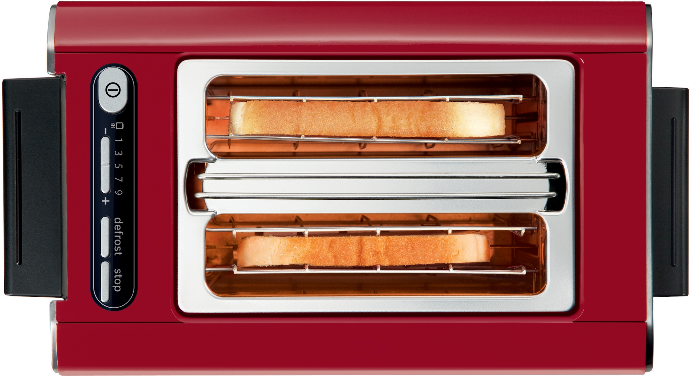 BOSCH Toaster »Styline TAT8614N, integrierter Brötchenaufsatz, Liftfunktion,«, 860 W, Auftaufunktion, Abschaltautomatik, Brotzentrierung, Edelstahl/rot