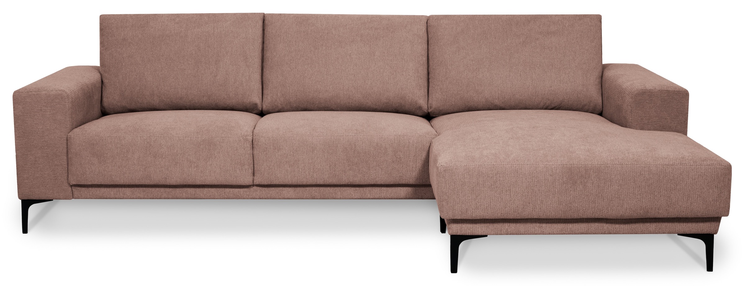 Places of Style Ecksofa »Xander, L-Form,«, Breite 280 cm, Soft-Touch Chenille, schwarze Metallfüßen