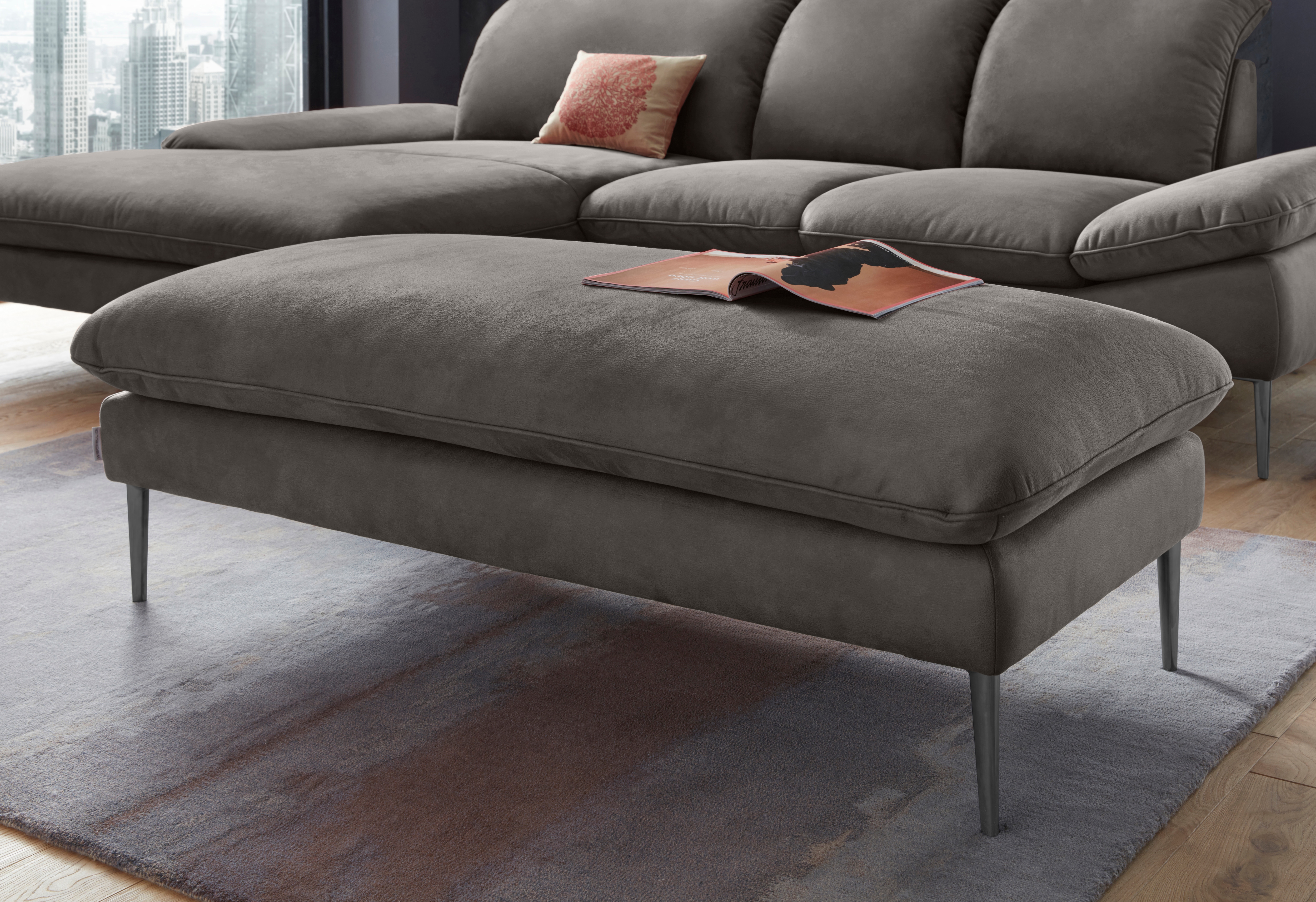 W.SCHILLIG Hocker "enjoy&MORE" Füße schwarz pulverbeschichtet, Breite 151 cm