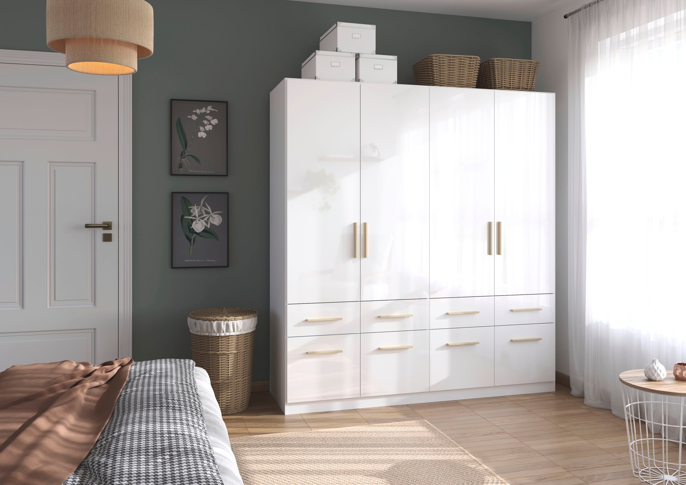 rauch Drehtürenschrank »Kleiderschrank Schrank Garderobe Schlafzimmerschrank CELLE«, in 4 Breiten und 2 Höhen, optional mit Schubkästen MADE IN GERMANY