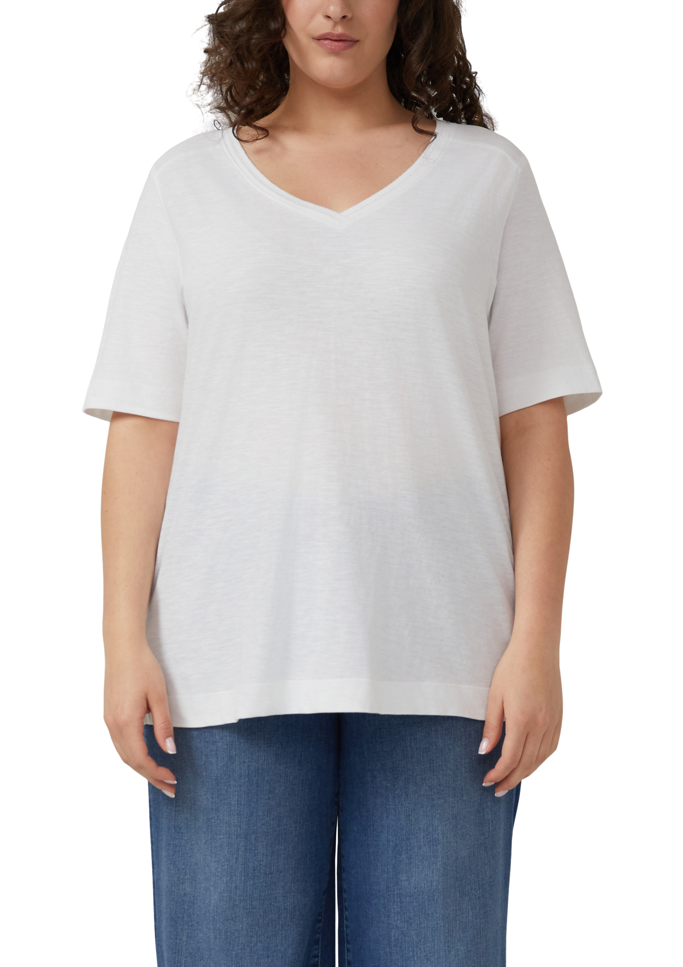 s.Oliver CURVE Sommershirt aus reiner Baumwolle/Große Größen