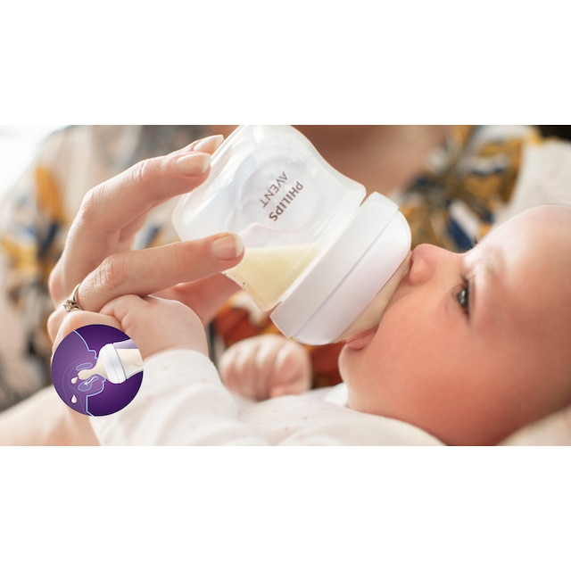 Philips AVENT Babyflasche »Natural Response Starter-Set für Neugeborene  SCD838/11«, 4 Flaschen, ultra soft Schnuller und Flaschenbürste online  kaufen | BAUR