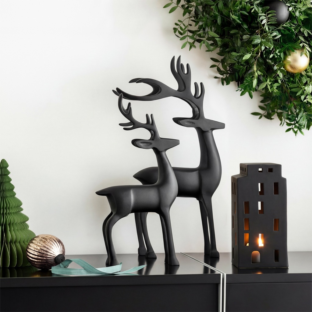 Villeroy & Boch Weihnachtsfigur »Dekofigur Hirsch Christmas Chic 44 cm schwarz« Nur Dekoration