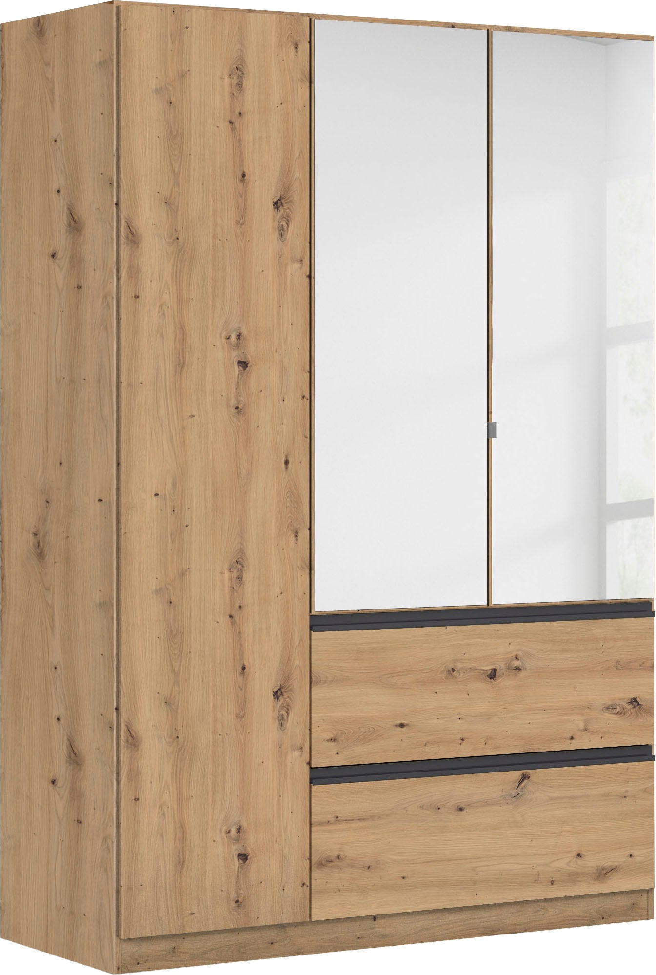 rauch Drehtürenschrank "Kleiderschrank Schrank Garderobe COSTA in den Breiten 91/136/181 cm" in 3 Ausstattungen BASIC/CLASSIC/PREMIUM, mit Spiegel, grifflose Front und Push-to-Open Funktion MADE IN GERMANY