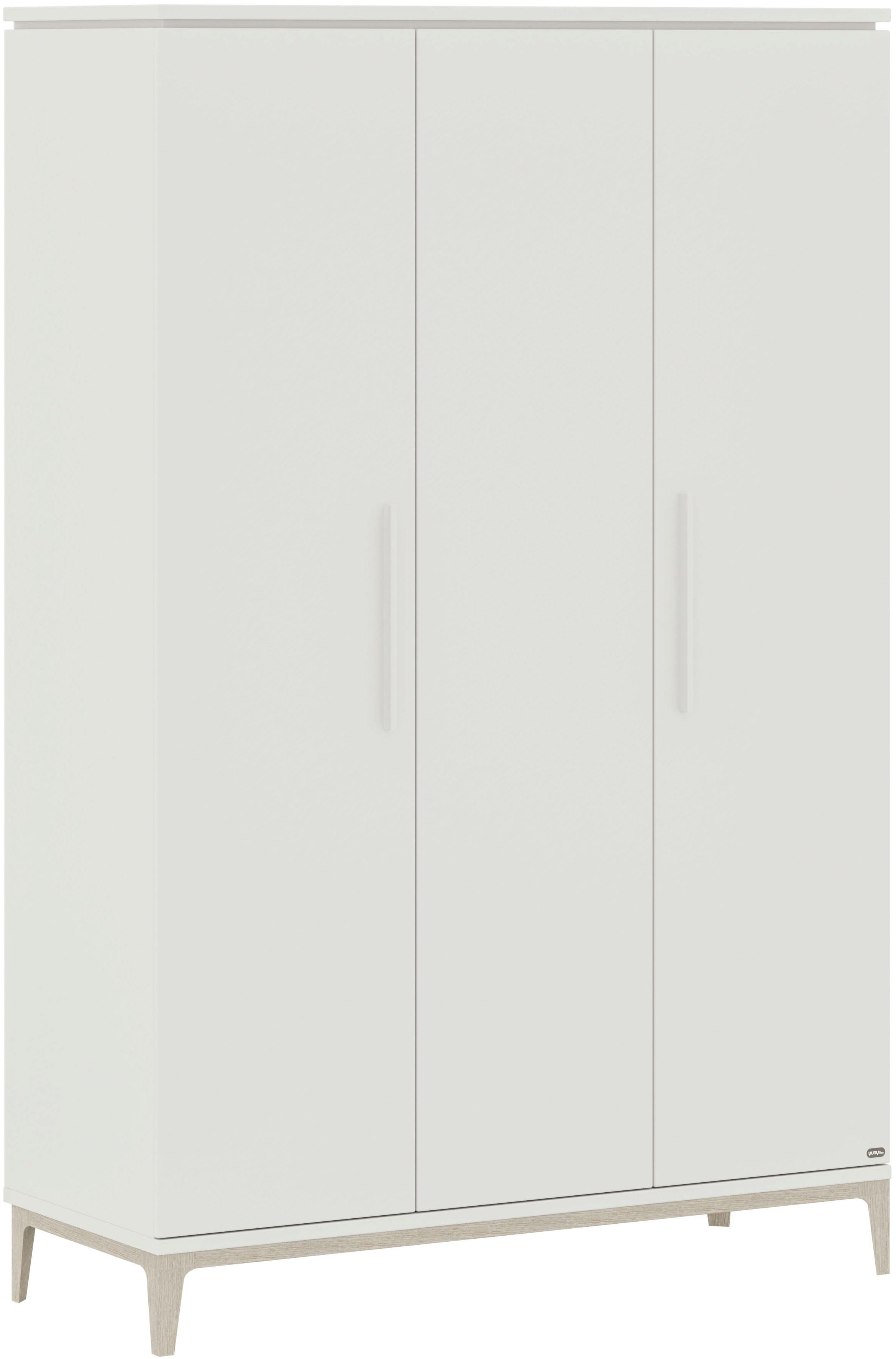 PAIDI Kleiderschrank "CUTIE LEA in Weiß, verschiedene Größen, Türen mit Soft-Close-Funktion" B/H/T ca. 95-131/200/52cm, mit 2 oder 3 Türen, Off-White, stabiler Drehtürenschrank aus Holz, mit Kleiderstangen & Einlegeböden