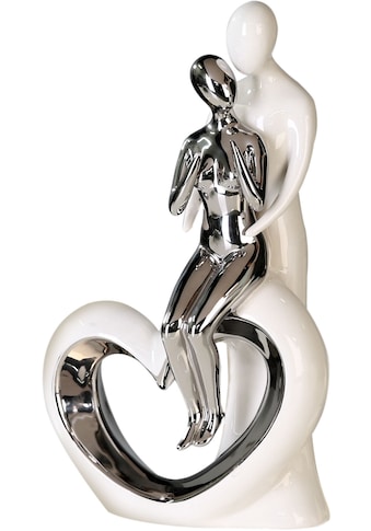 GILDE Dekofigur »Skulptur Romanze, weiss/silber«, (1 St.), Dekoobjekt, Höhe 33,5, aus... kaufen