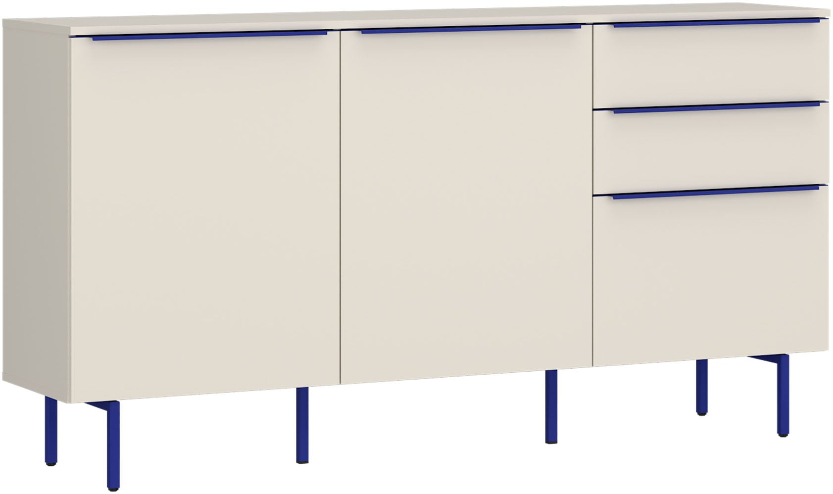 TOM TAILOR HOME Kommode Lowboard, Breite 165 cm,3 Türen,2 Schubladen, viel Stauraum