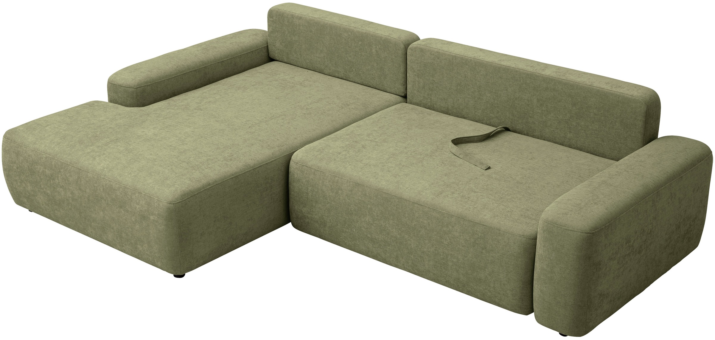 INOSIGN Ecksofa »TORGE (264cm), Schlafsofa in Cord, Samtvelours o Struktur fein, L-Form«, Schlaffunktion, Bettkasten, Liegefläche: 125/210 cm
