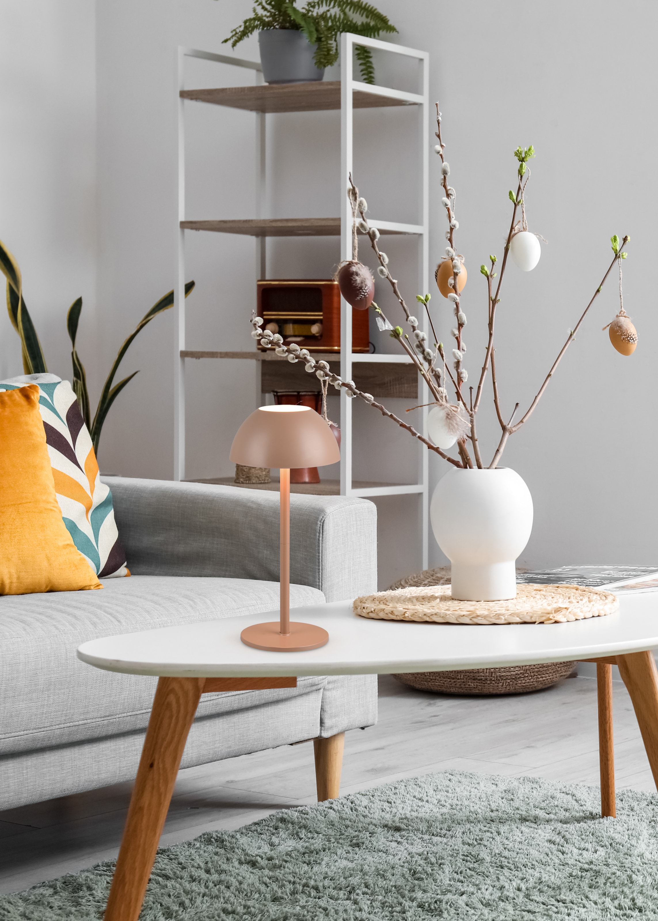 my home LED Außen-Tischleuchte »Abbey Tischleuchte 2er-Set« LED-Board 2 Stk. Warmweiß 2er Set Outdoor Akku Tischlampe Pilzdesign USB-C 4-fach Touch Dimmer