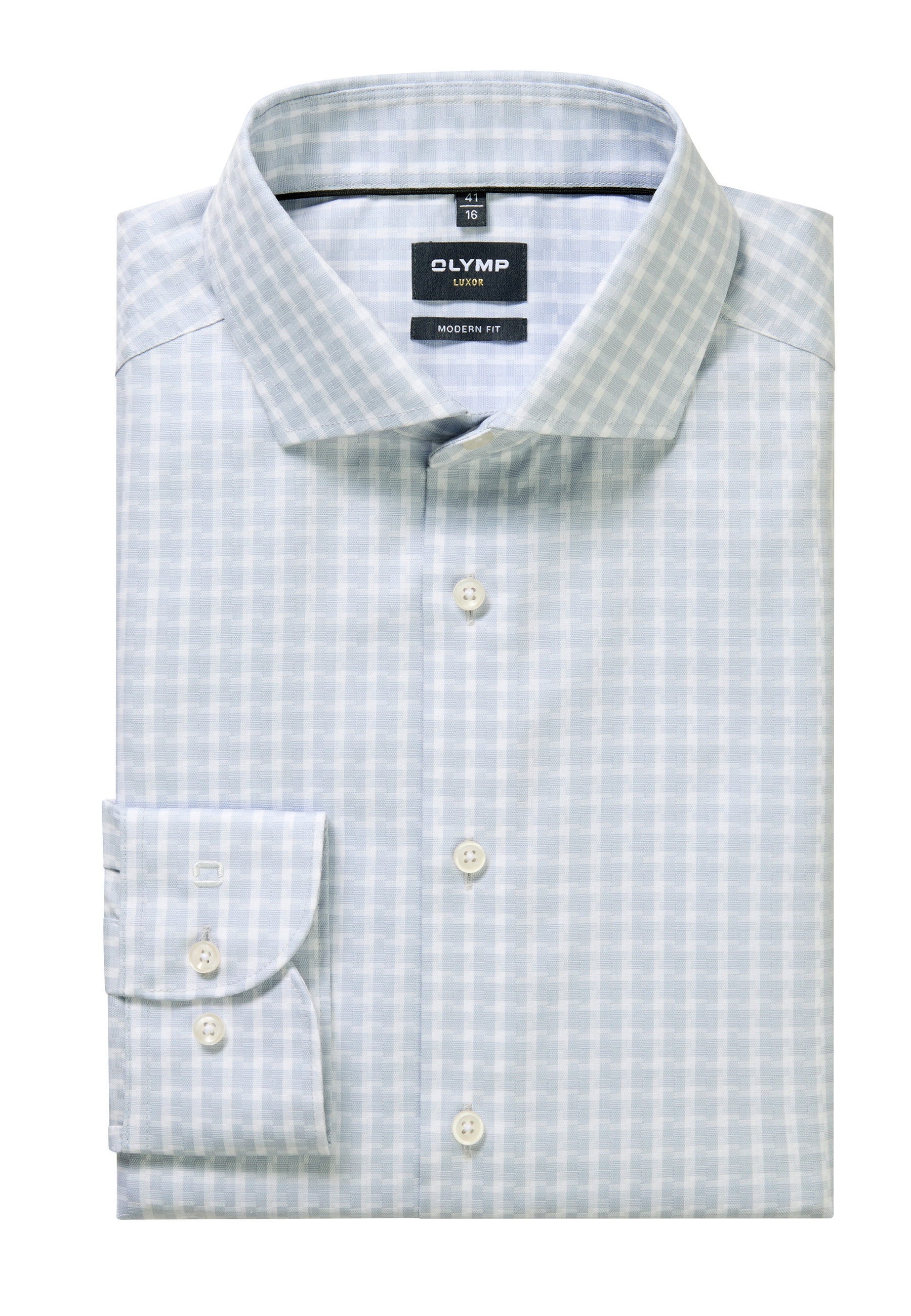 OLYMP Luxor Long Sleeve Shirt Silver Gray 44 3