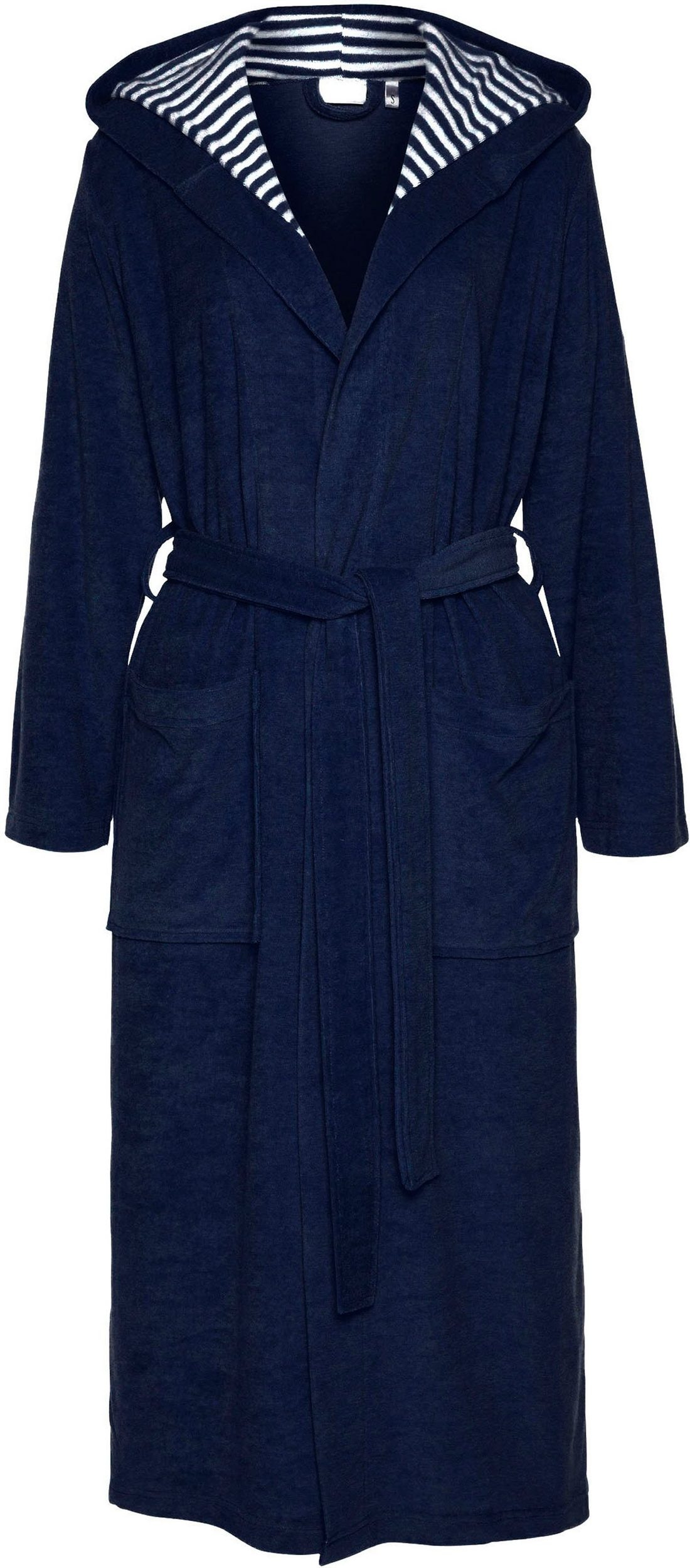 KangaROOS Damenbademantel »Dalia, ideal für Sauna & Spa, Standardlänge & Überlänge«, (1 St.), Uni-Farben mit Streifen, mit Taschen, XS-3XL, auch in extra lang
