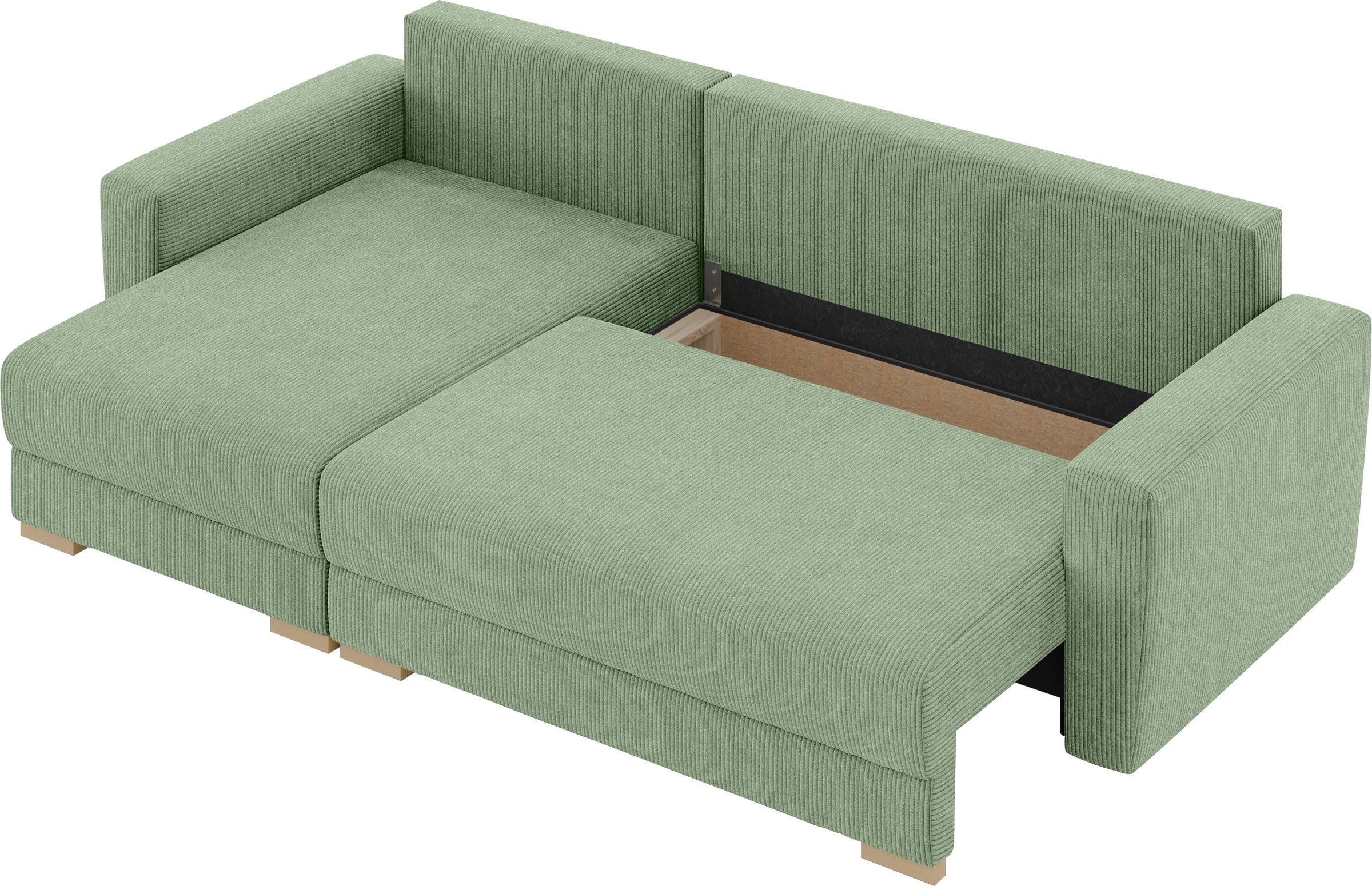 INOSIGN Ecksofa »MAGHERA universell Schlafsofa mit Bettkasten, Maße B/T/H: 255/142/84cm«, L-Form mit Recamiere rechts oder links montierbar, hoher Sitzkomfort