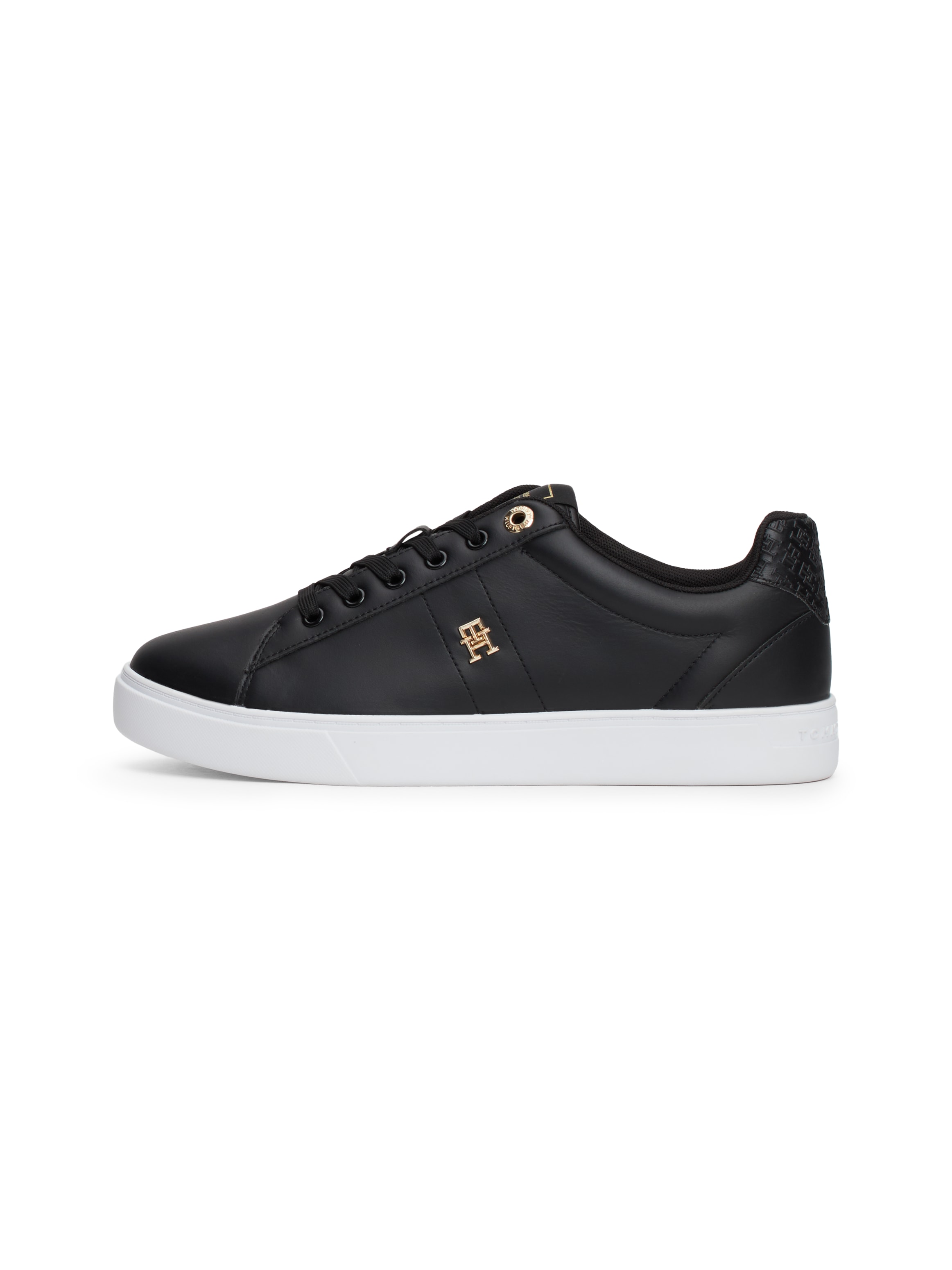 Tommy Hilfiger Plateausneaker »ELEVATED ESSENT SNEAKER MONOGRAM«, Schnürer, Freitzeitschuh, Halbschuh mit gepolstertem Schaftrand