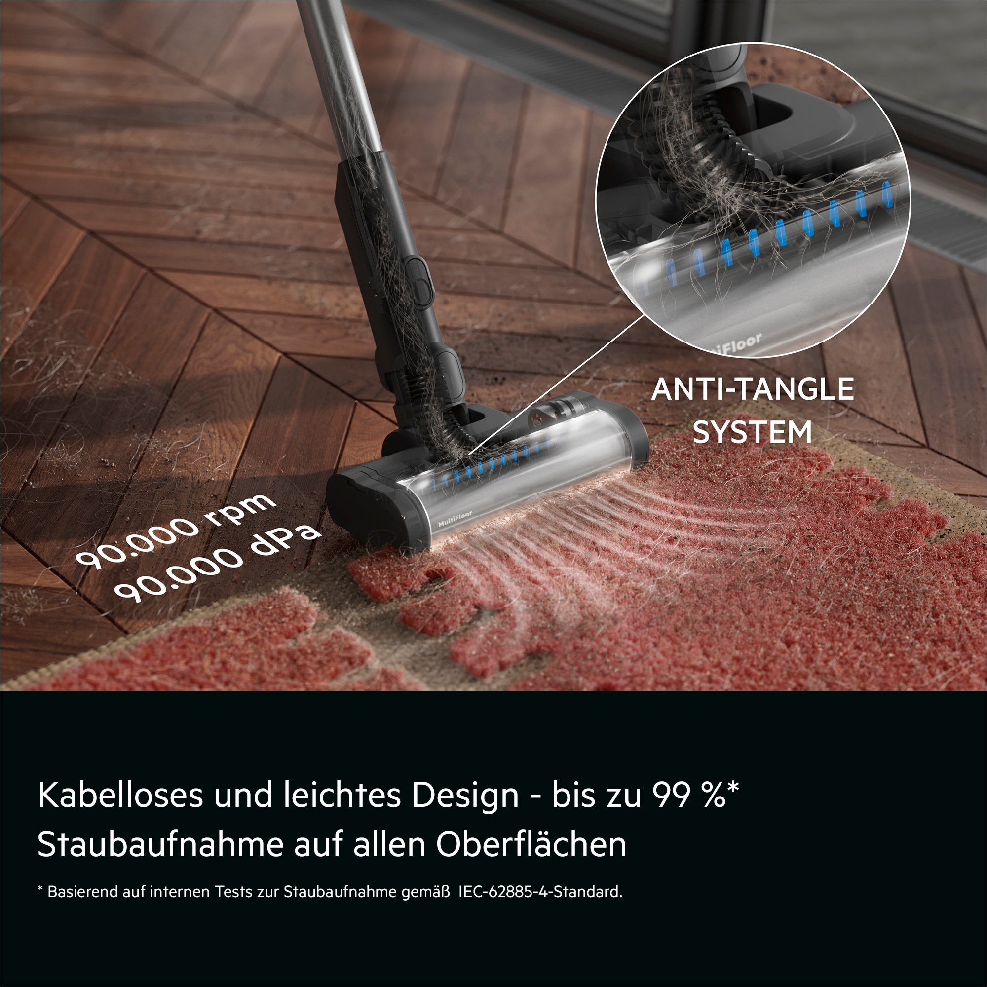 AEG Akku-Stielstaubsauger »AP51UH18ST« Extra stark, leicht & kabellos – keine Haarverwicklung, bis 50 Min.