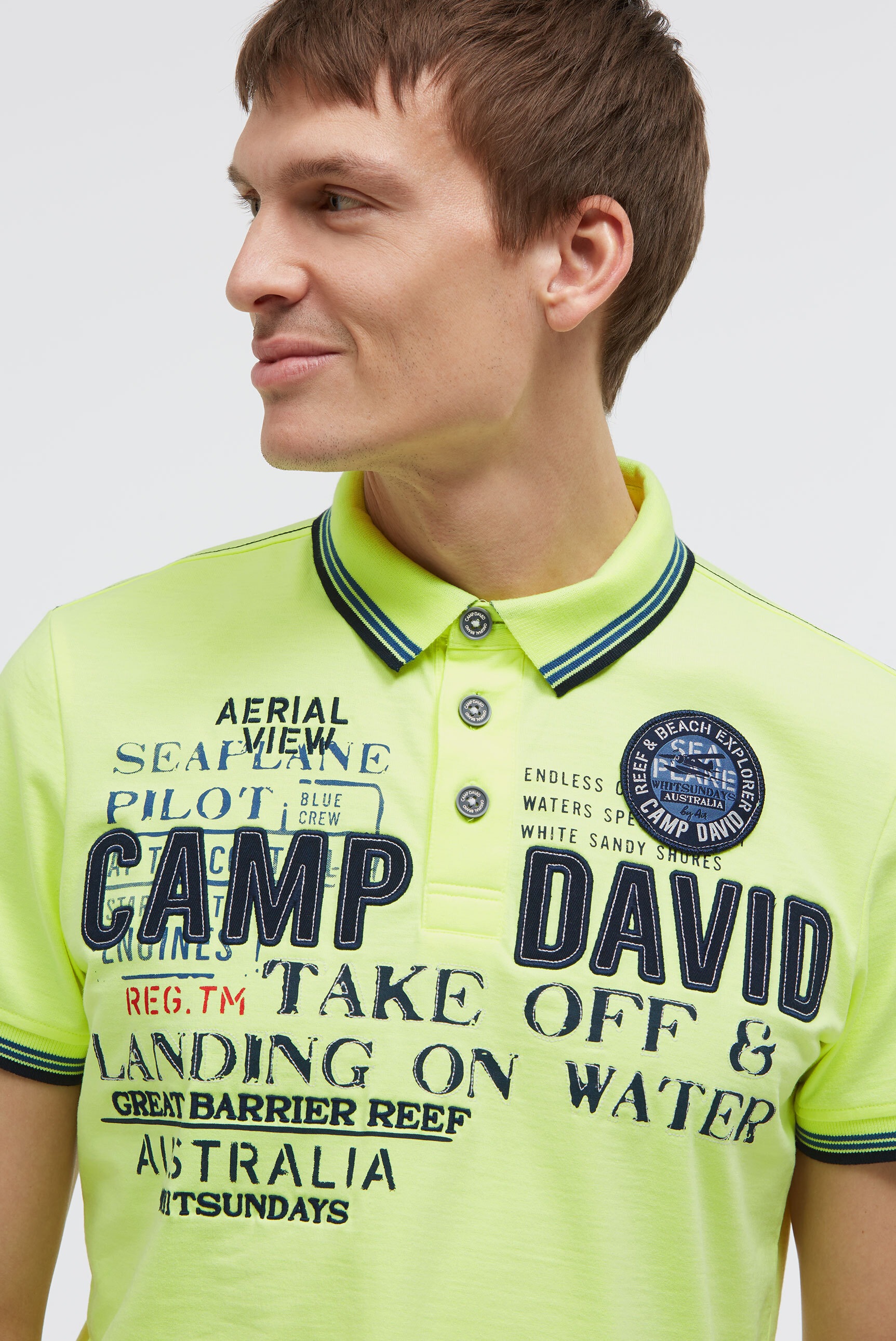 CAMP DAVID Poloshirt mit Baumwolle