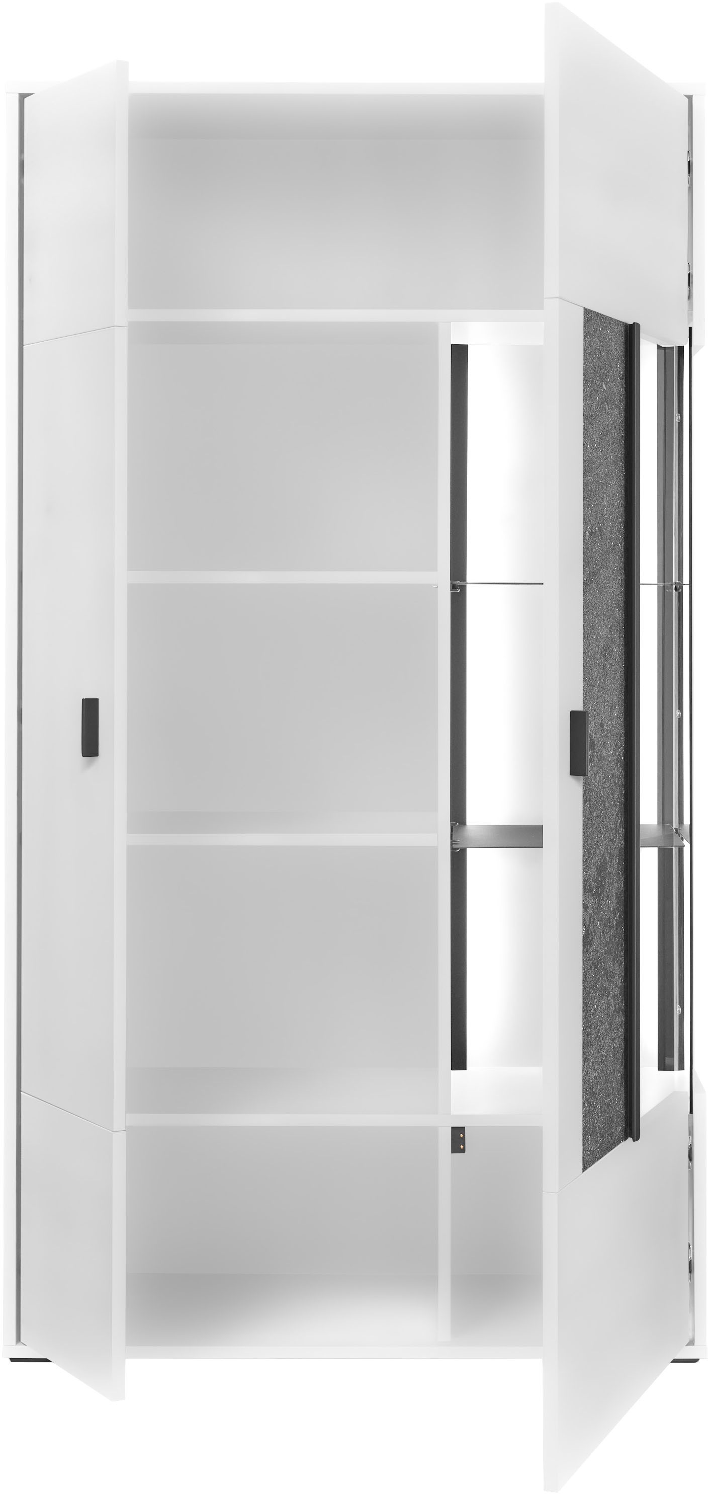 set one by Musterring Vitrine »Deltona« mit Sandsteinelement, inkl. Beleuchtung, zwei Farben, B94 x H170 cm