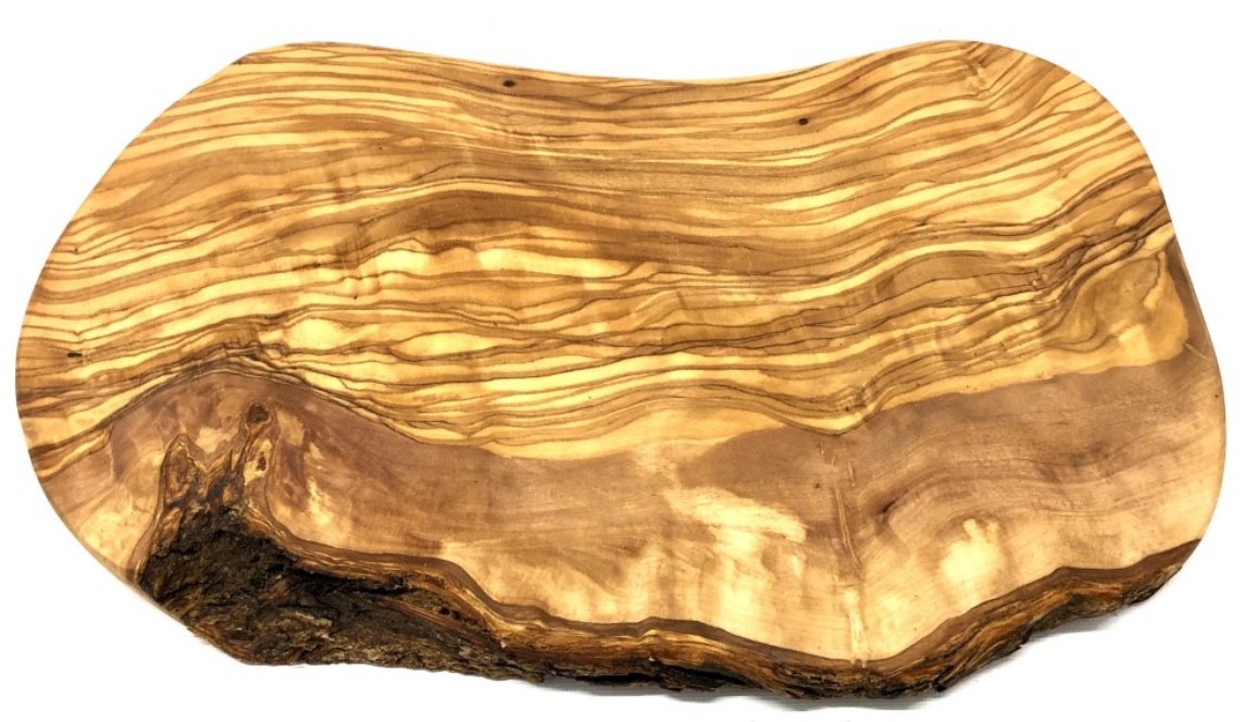 Olivenholz-erleben Schneidebrett "Brett rustikaler, Olivenholz 25-29 cm" di günstig online kaufen