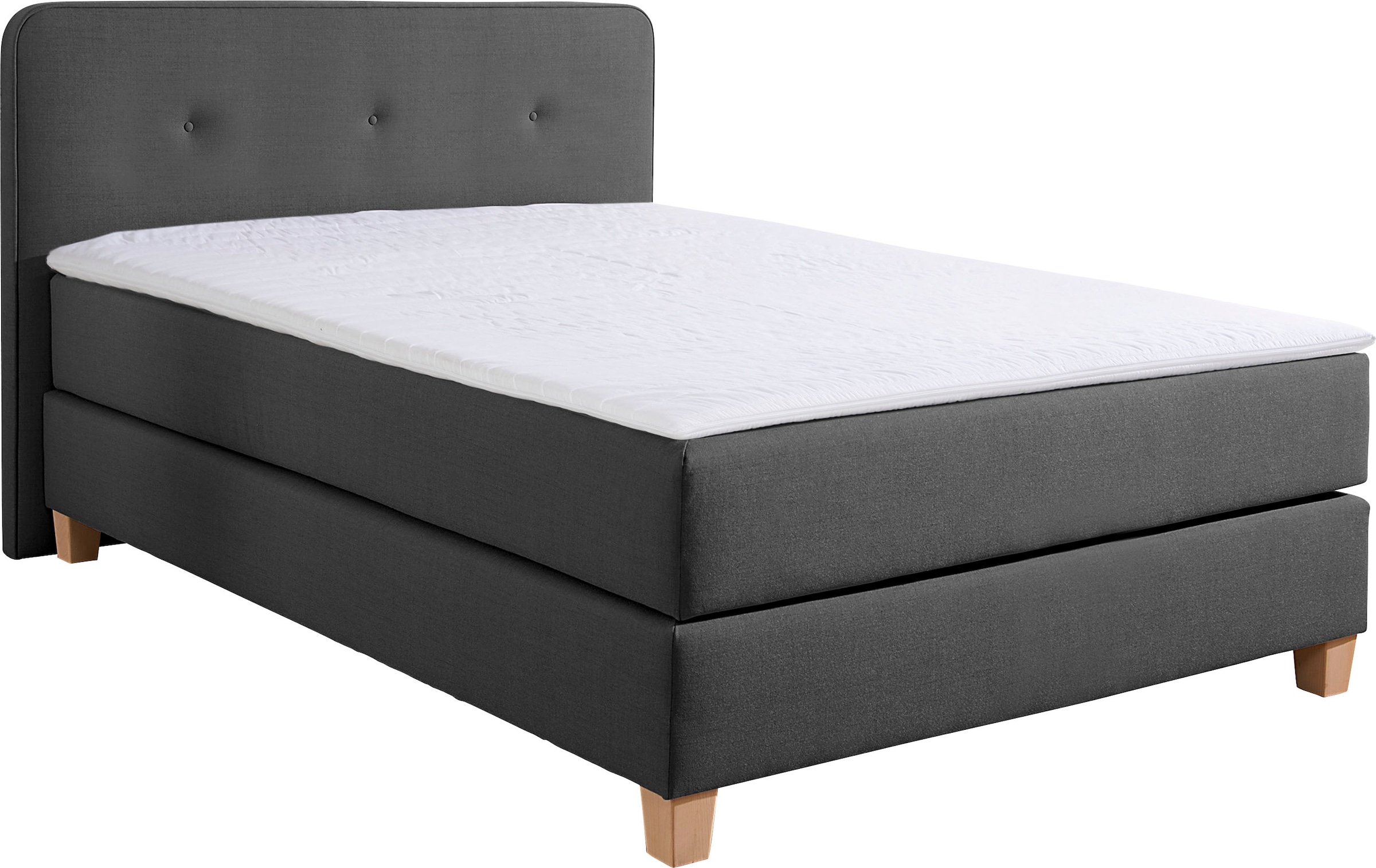 Home affaire Boxspringbett »Fargo«, inkl. Topper, in 3 Matratzenarten, in Samt- oder Strukturstoff