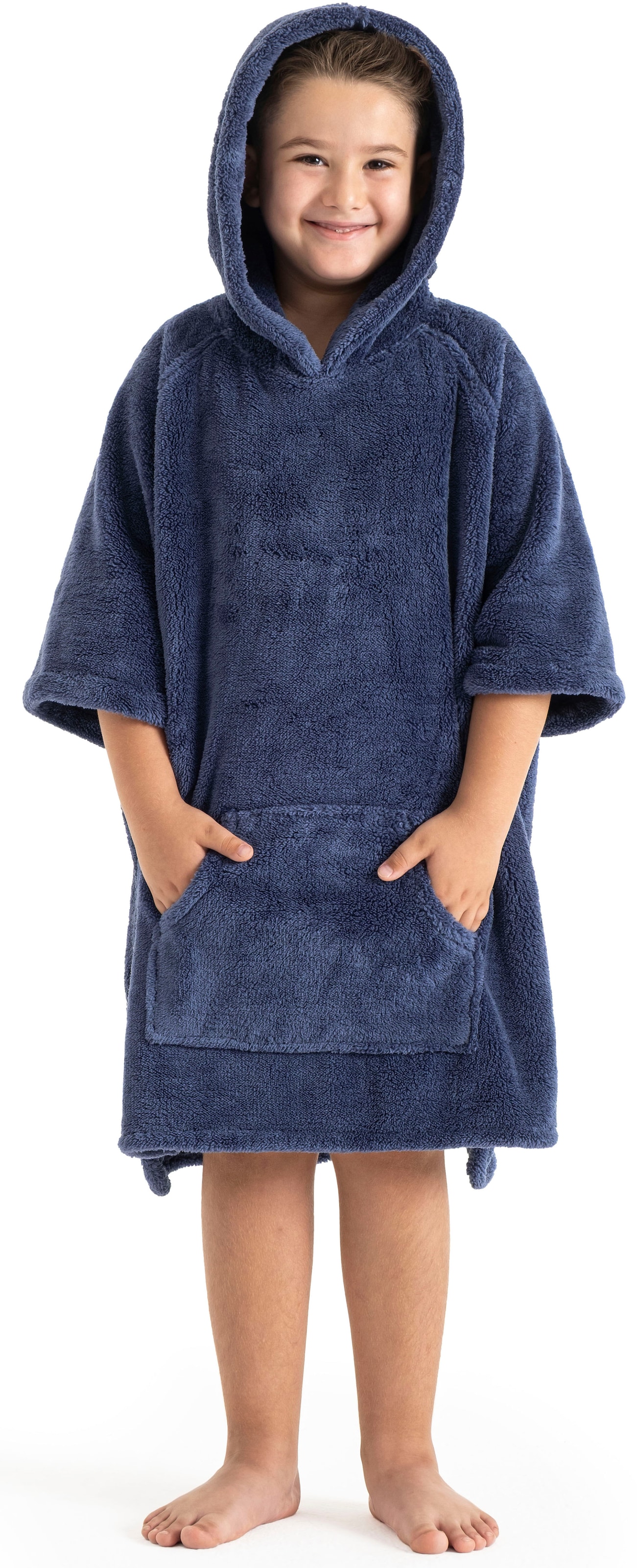 my home Badeponcho »Lillou, für Kinder, ideal für Urlaub oder im Schwimmbad«, (1 St.), weich und kuschelig, Fleece, plüsch, Surfponcho