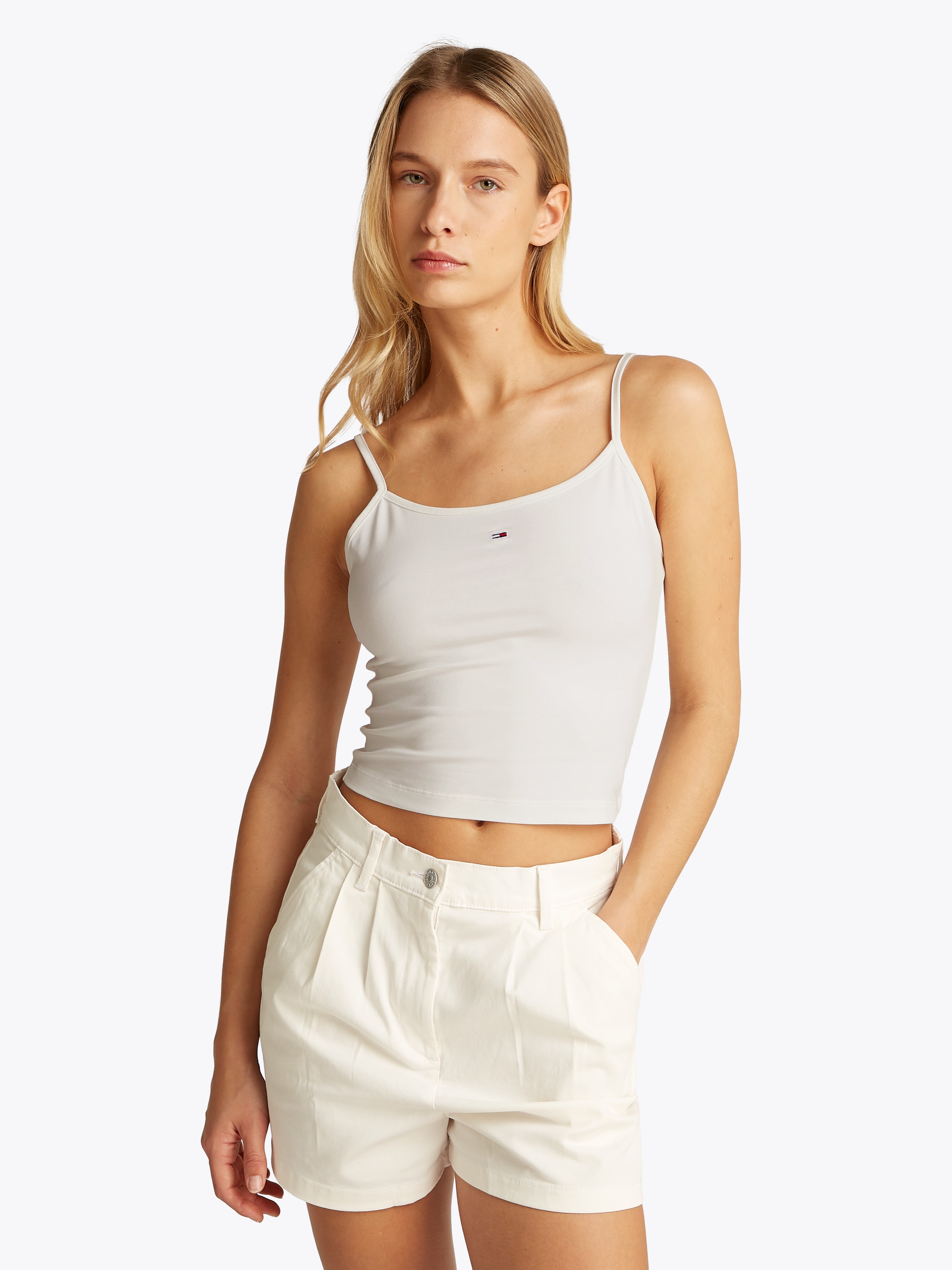 Tommy Jeans Spaghettitop »TJW 2PACK ESSENTIAL STRAP TOP«, (Packung, 2er), mit Logo-Flag