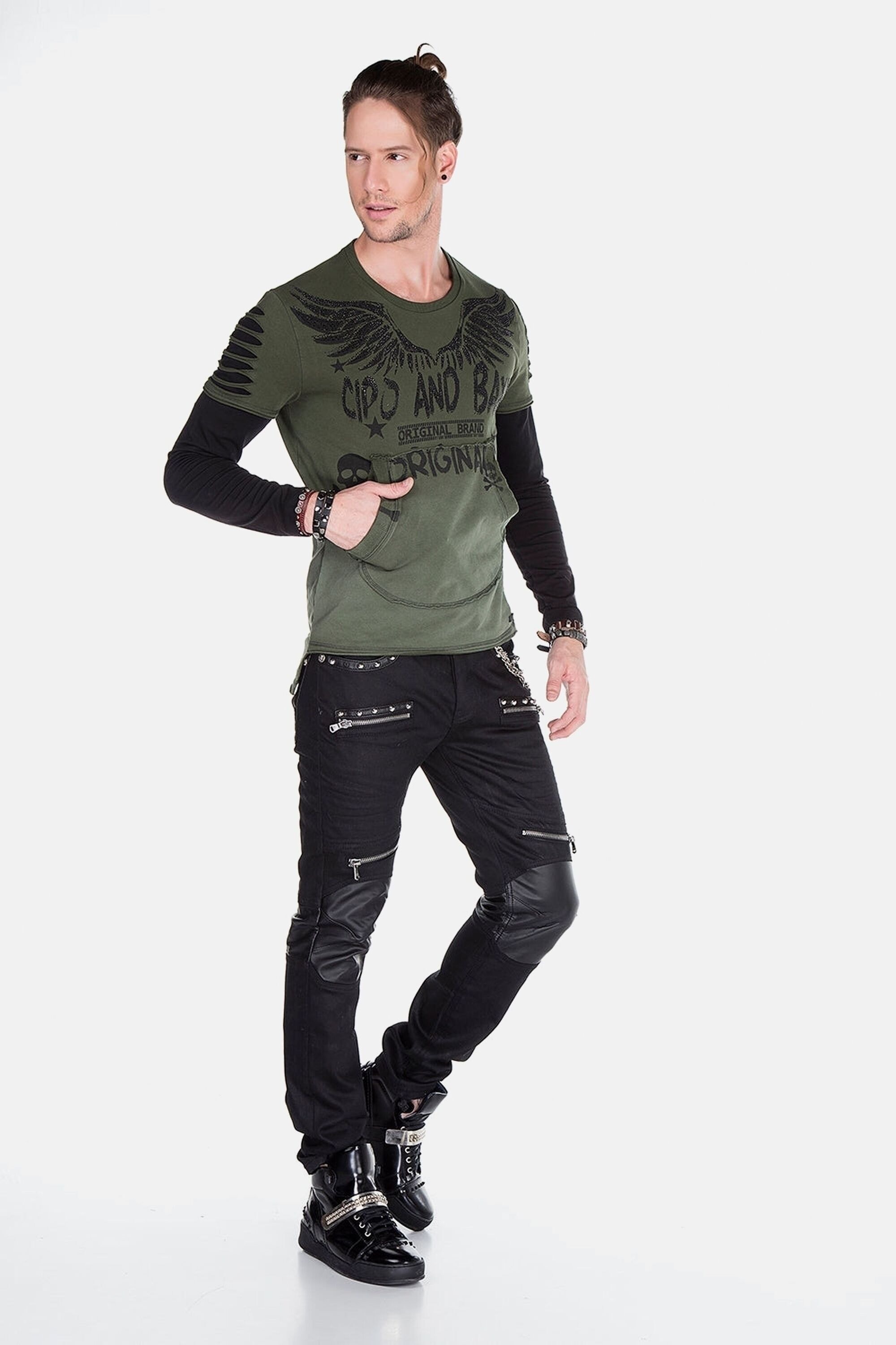 Cipo & Baxx Sweatshirt »Sweatshirts«, mit Motiv-Print, CL-265