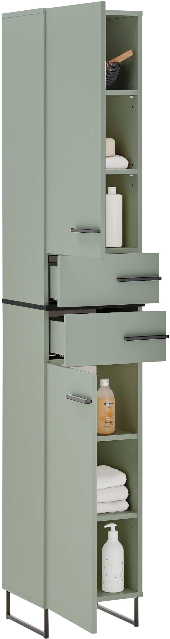 BASIC by Balculina Hochschrank »Palermo, BxHxT 35x194x33 cm« 1 Stk. tlg. Breite 35cm, Softclose, Metallfüße