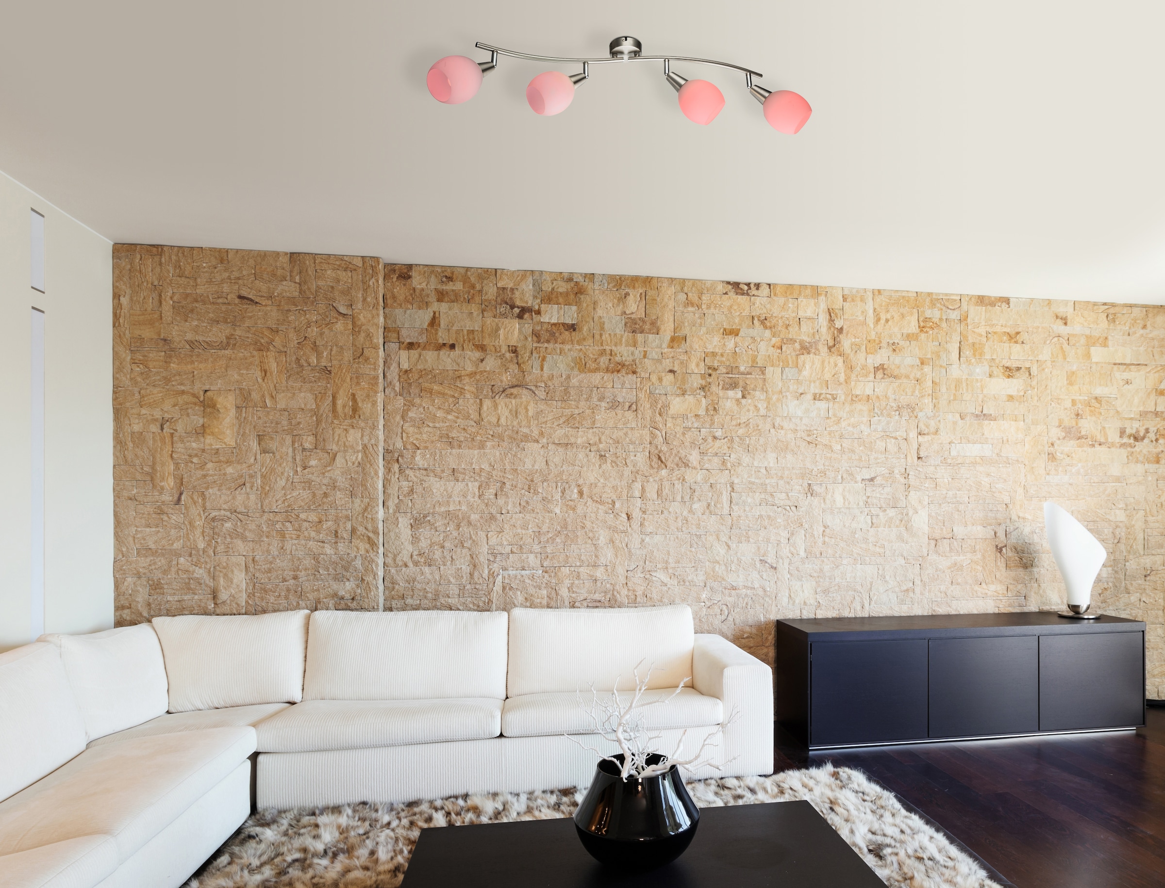 GLOBO LIGHTING Deckenspot »ELLIOTT« E14 1 Stk. Nickel Strahler mit Farbwechsler, Fernbedienung, LED 4x3.5W