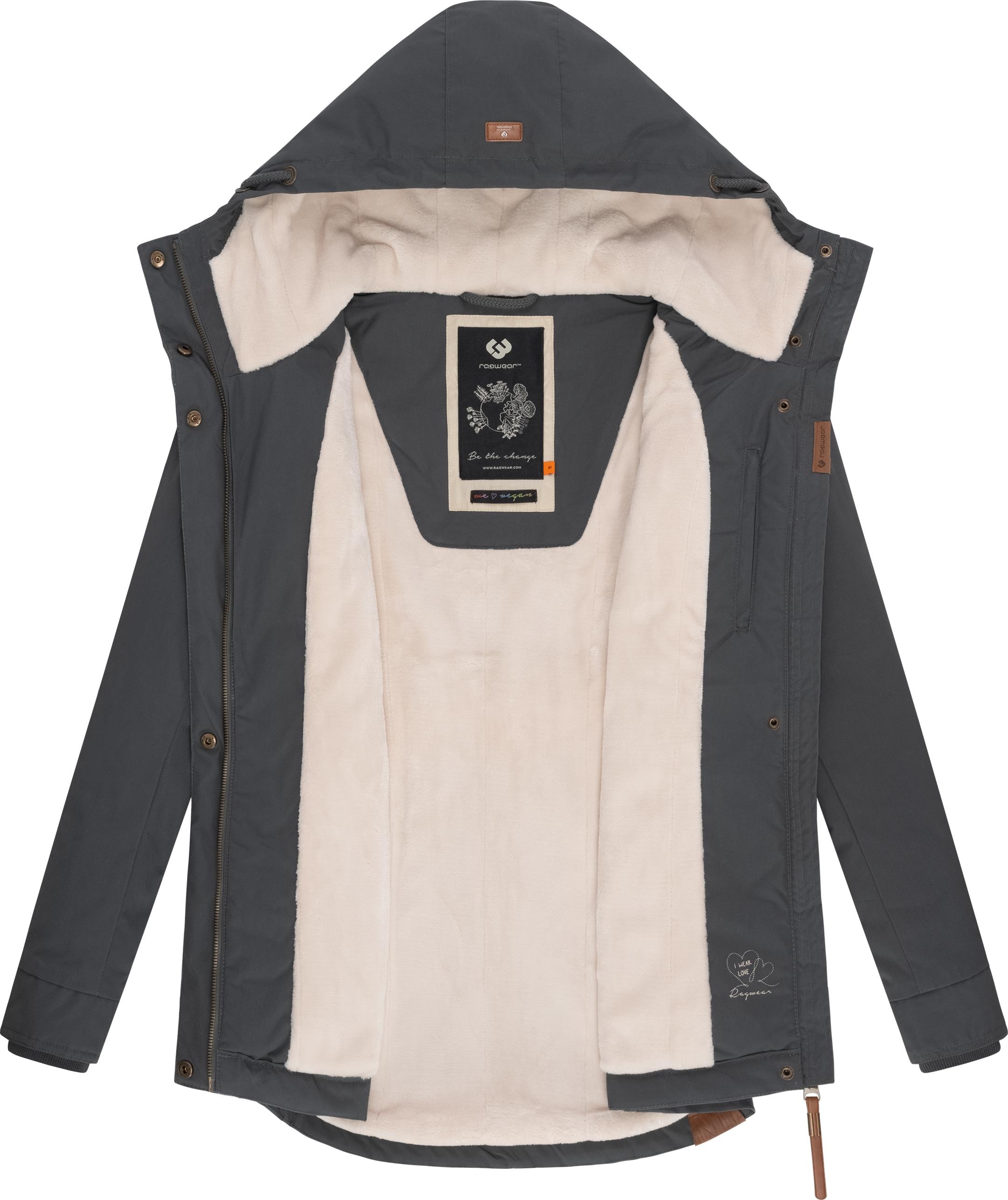 Ragwear Winterjacke »Monade«, mit Kapuze, Damen Winterparka mit Kapuze und m. Fleece gefüttert