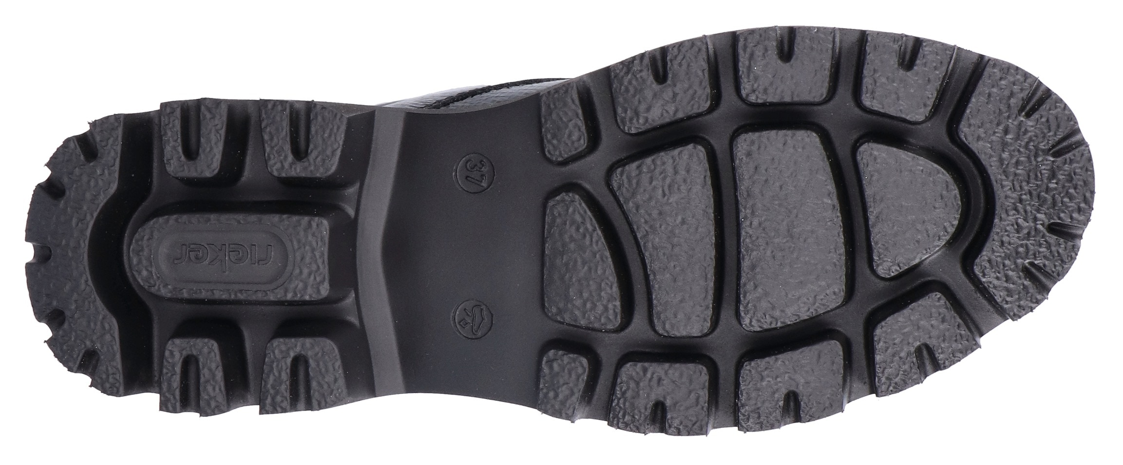Rieker Winterstiefelette, Boots, Front Reißverschluss, Profilsohle, Nieten besetzter Rahmen