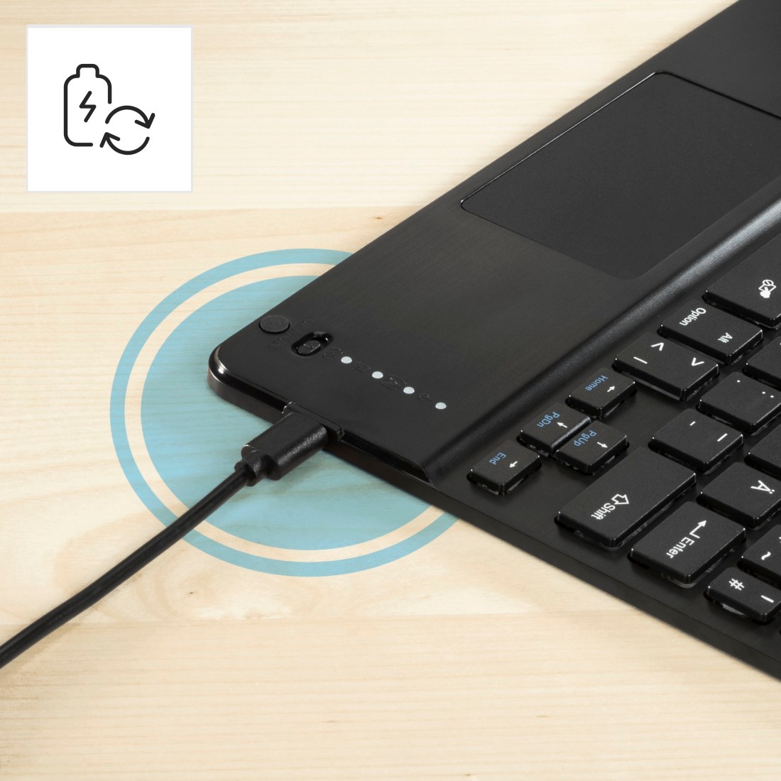 Hama Tablet-Hülle »Tablet-Hülle f. iPad Air 13“, herausnehmbare BT-Tastatur, Touchpad« Bluetooth-Tastatur, Touchpad, Standfunktion, abnehmbare Tastatur