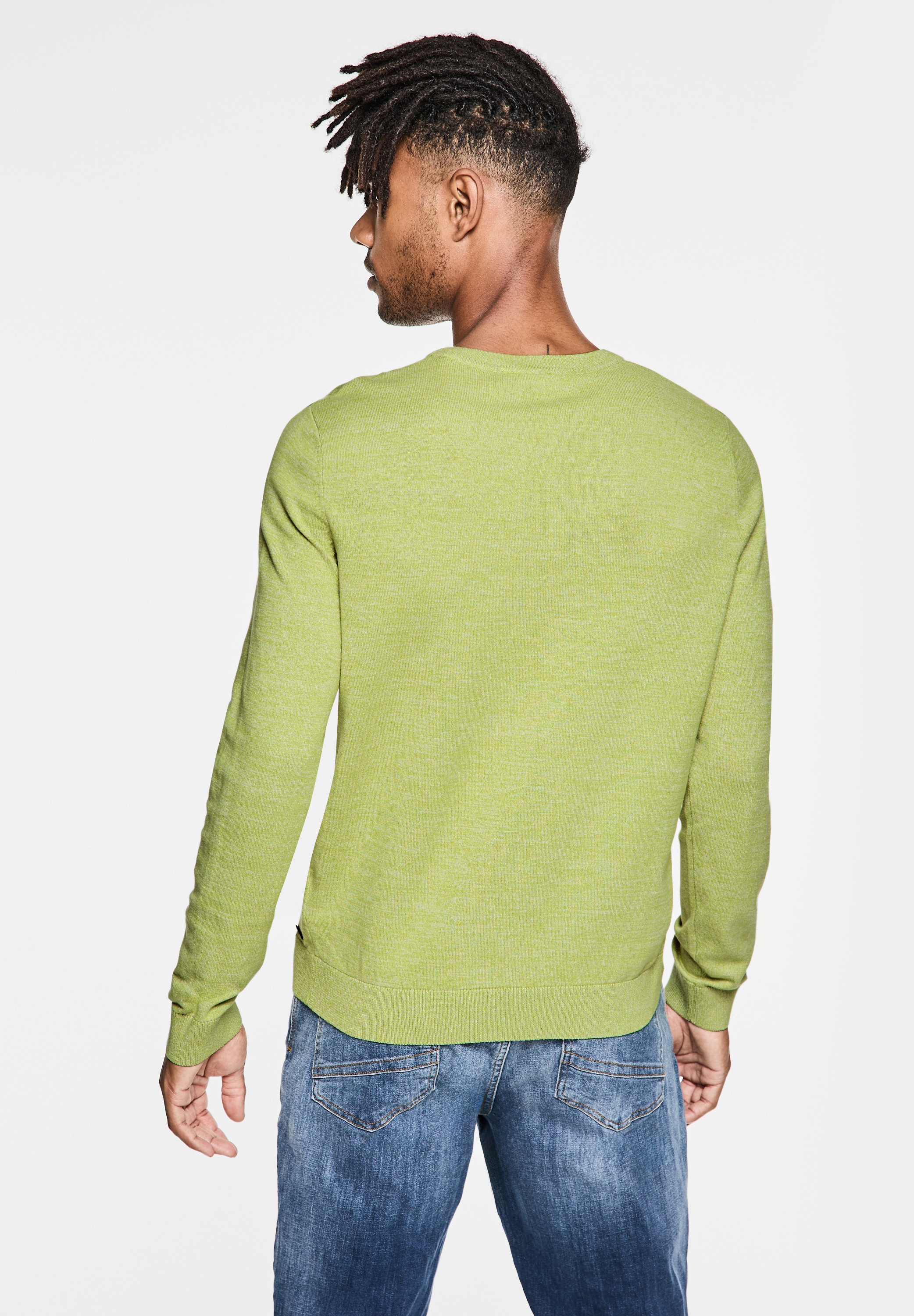 STREET ONE MEN Strickpullover, mit Rundhalsausschnitt