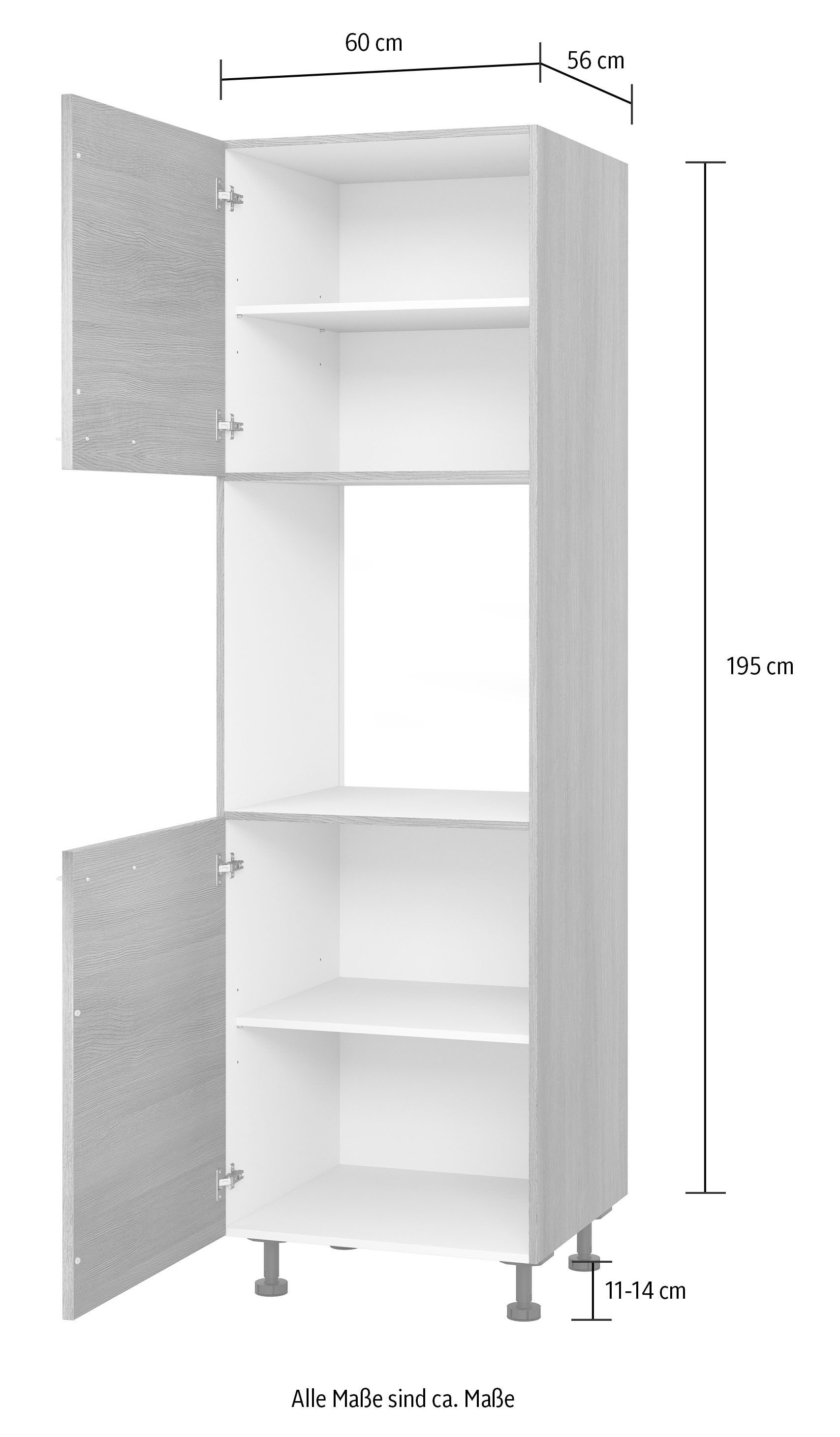Express Küchen Backofenumbauschrank »Trea SB-195-3«, mit zwei Türen und zwei  Einlegeböden, Höhe 195 cm bestellen | BAUR