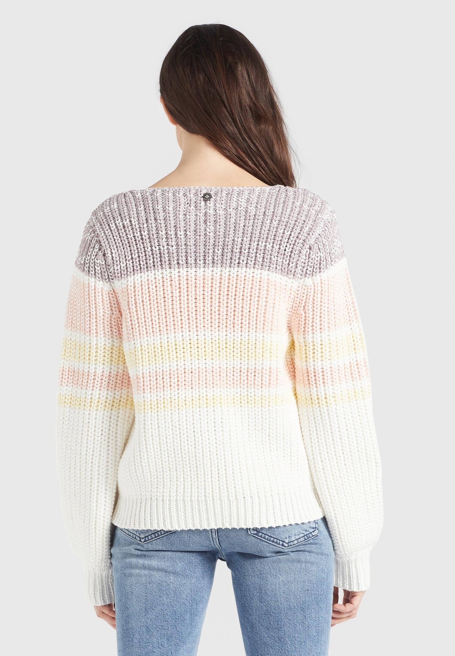 khujo Strickpullover »HINATA«, aus Grobstrick mit Color Blocking