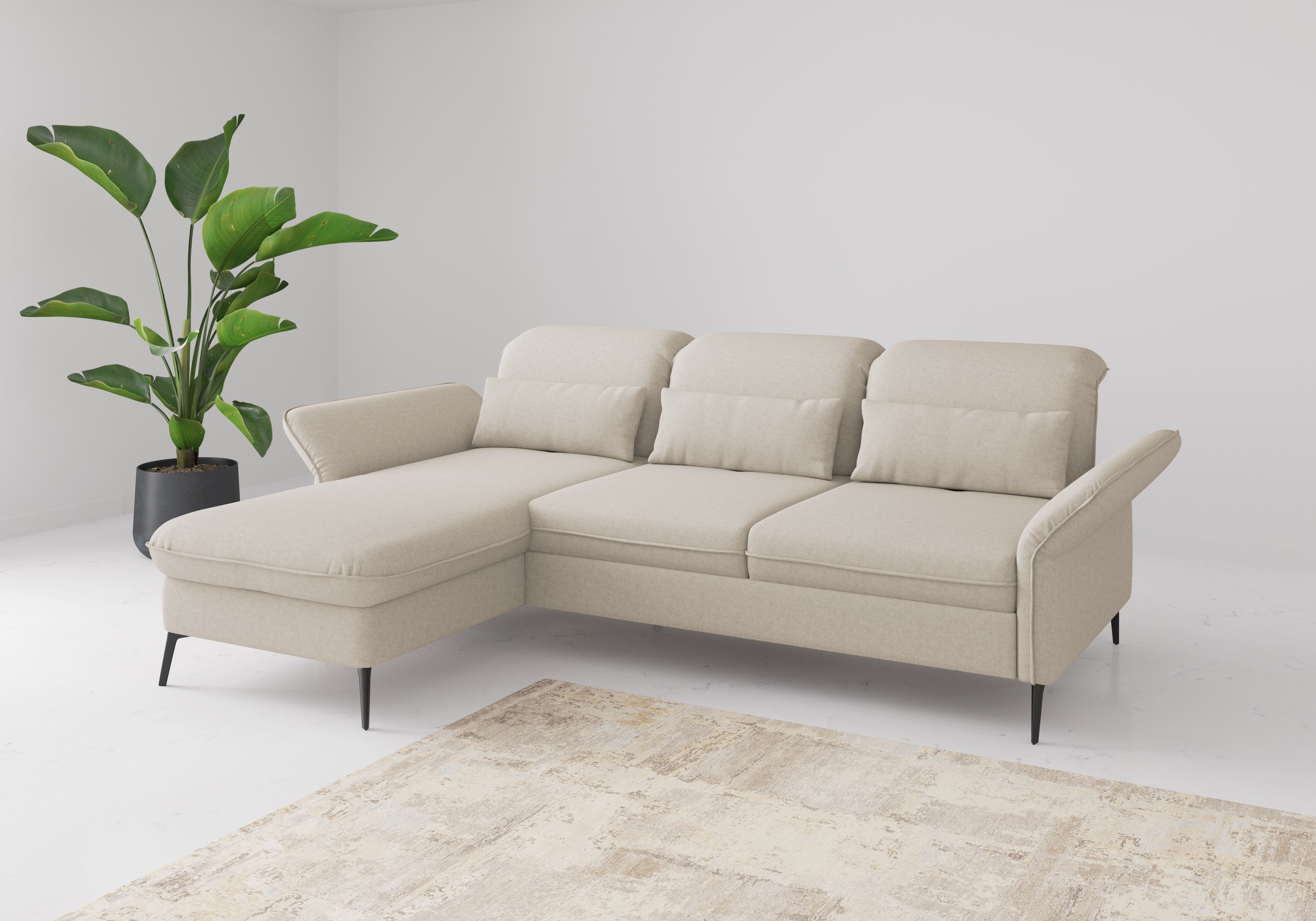 sit&more Ecksofa "Emely, inkl. Sitztiefenverstellung" wahlweise mit Bettfun günstig online kaufen