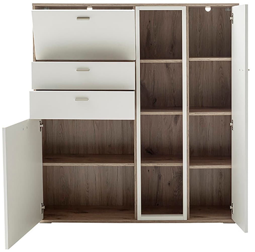 MCA furniture Highboard »SANTERNO«, mit 2 Türen, 2 Schubkästen,gedämpft, 1 Klappe, 4 Fächer, Breite 124 cm